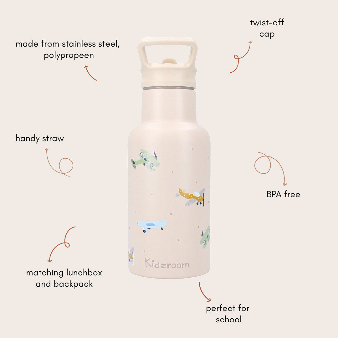 Kidzroom Thermische Drinkfles 350ml | Small Talk Beige Kidzroom Thermische Drinkfles 350ml | Small Talk Beige