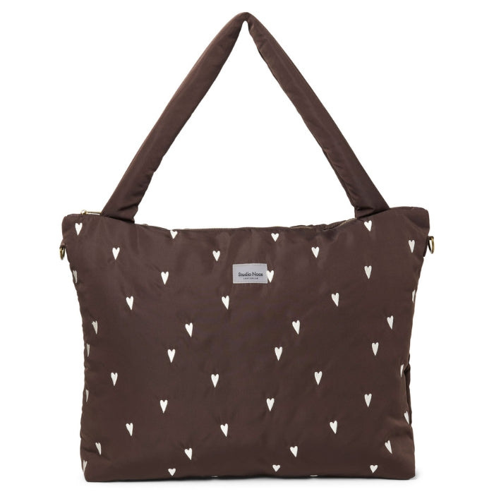 Studio Noos Diaper Bag Luiertas Met Rits | Brown Puffy Hearts Studio Noos Diaper Bag Luiertas Met Rits | Brown Puffy Hearts