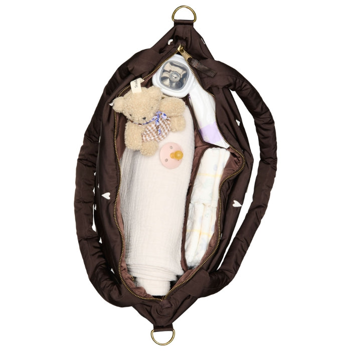 Studio Noos Diaper Bag Luiertas Met Rits | Brown Puffy Hearts Studio Noos Diaper Bag Luiertas Met Rits | Brown Puffy Hearts