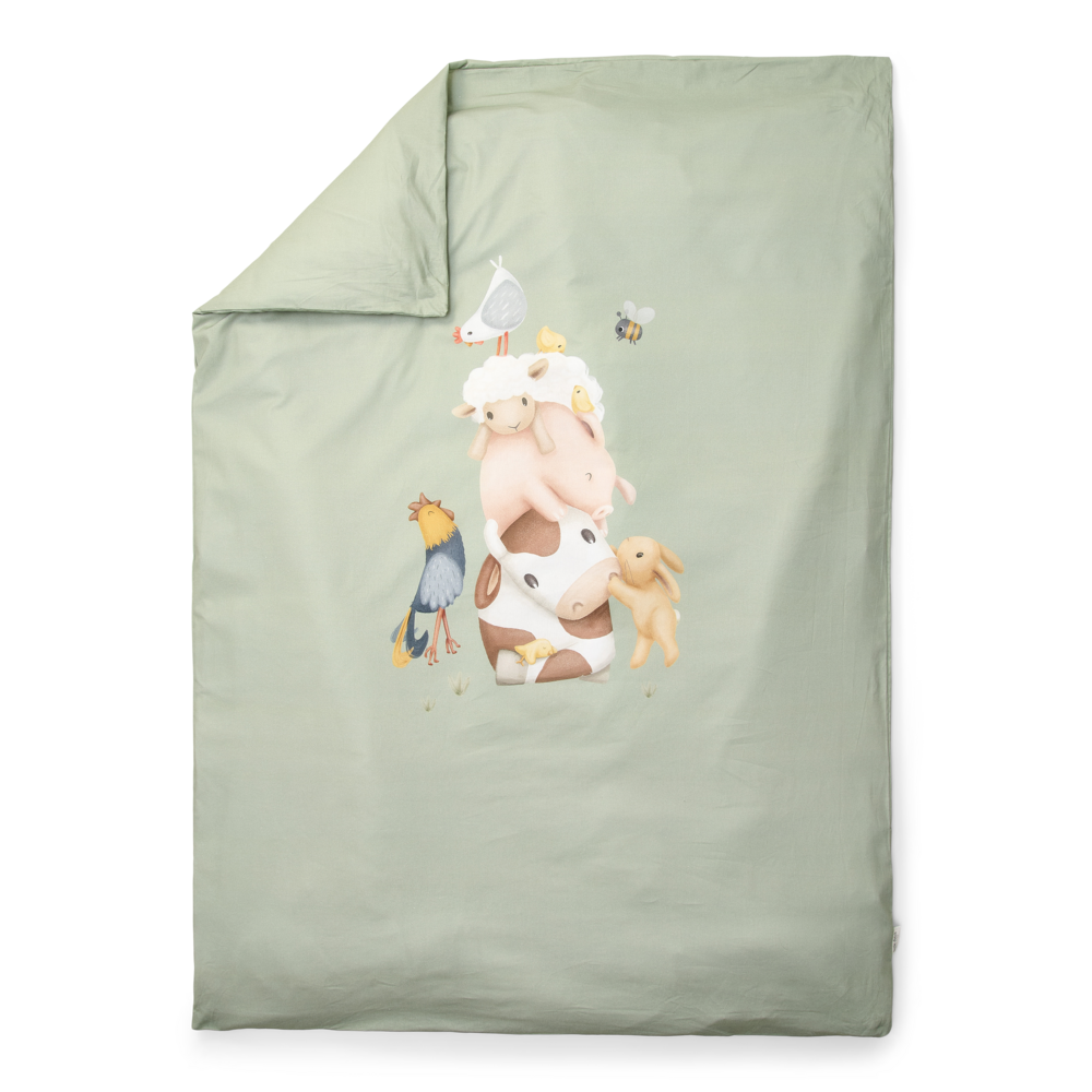 Little Dutch Dekbedovertrek Ledikant Little Farm 100x140 | Groen Little Dutch Dekbedovertrek Ledikant Little Farm 100x140 | Groen