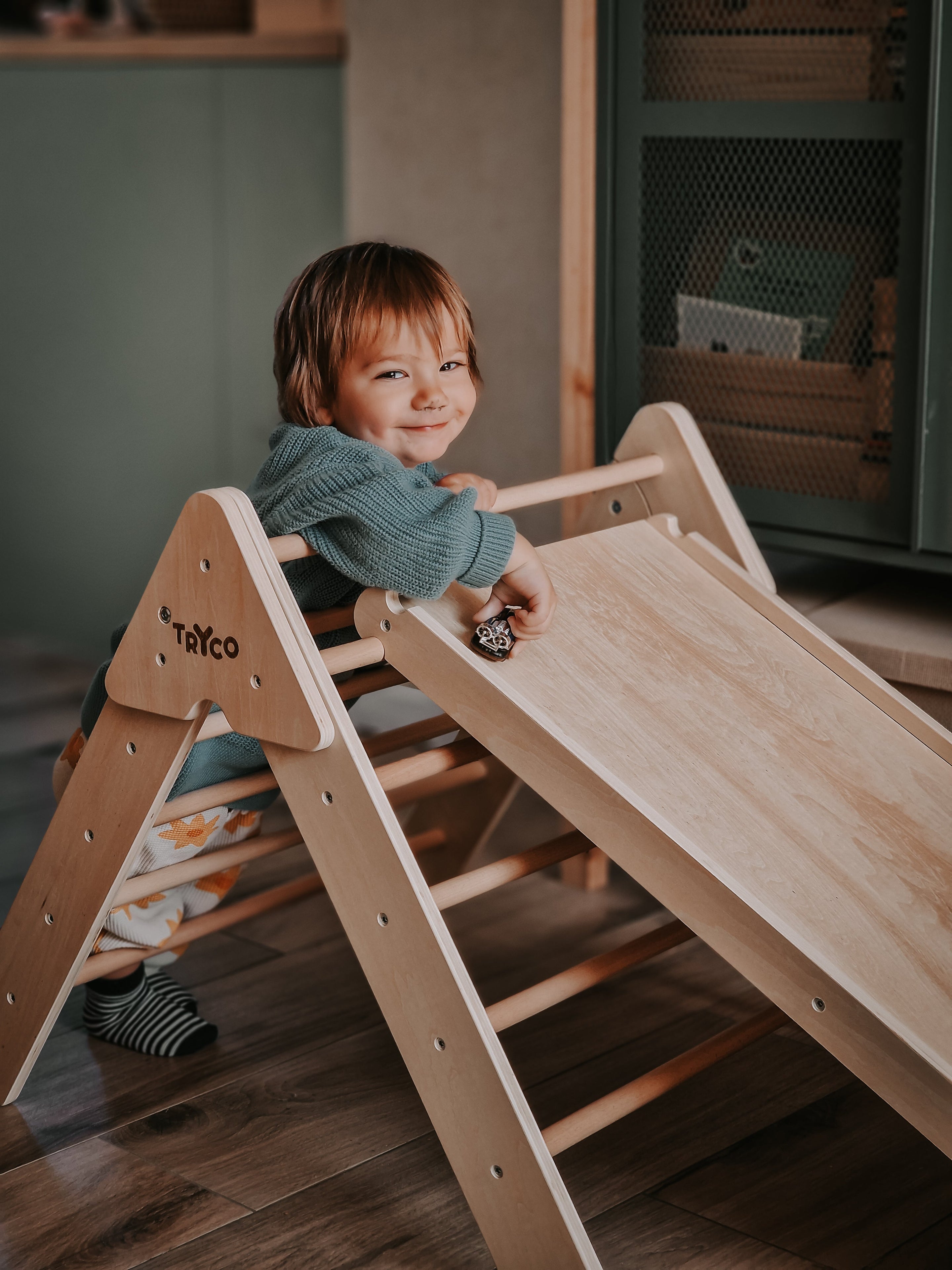 Tryco Houten Klimrek Met Glijbaan Tryco Houten Klimrek Met Glijbaan