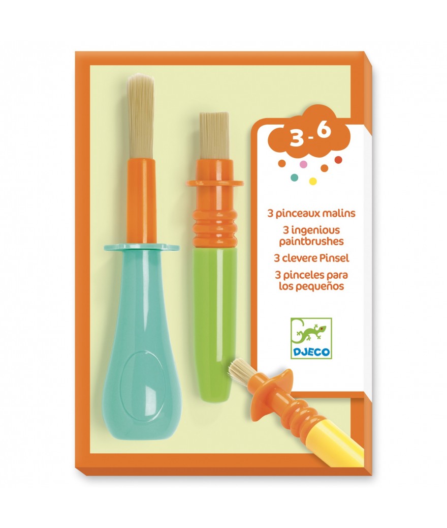 Djeco 3 Ergonomische Verfborstels Djeco 3 Ergonomische Verfborstels