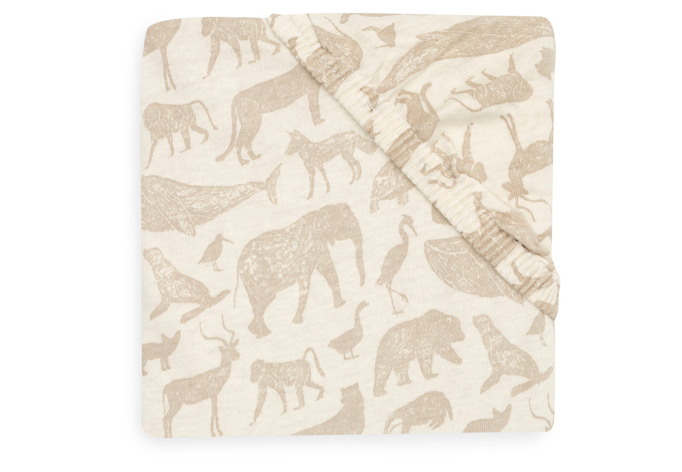 Jollein Hoeslaken Jersey Wieg 40/50x80/90cm | Animals Nougat Jollein Hoeslaken Jersey Wieg 40/50x80/90cm | Animals Nougat