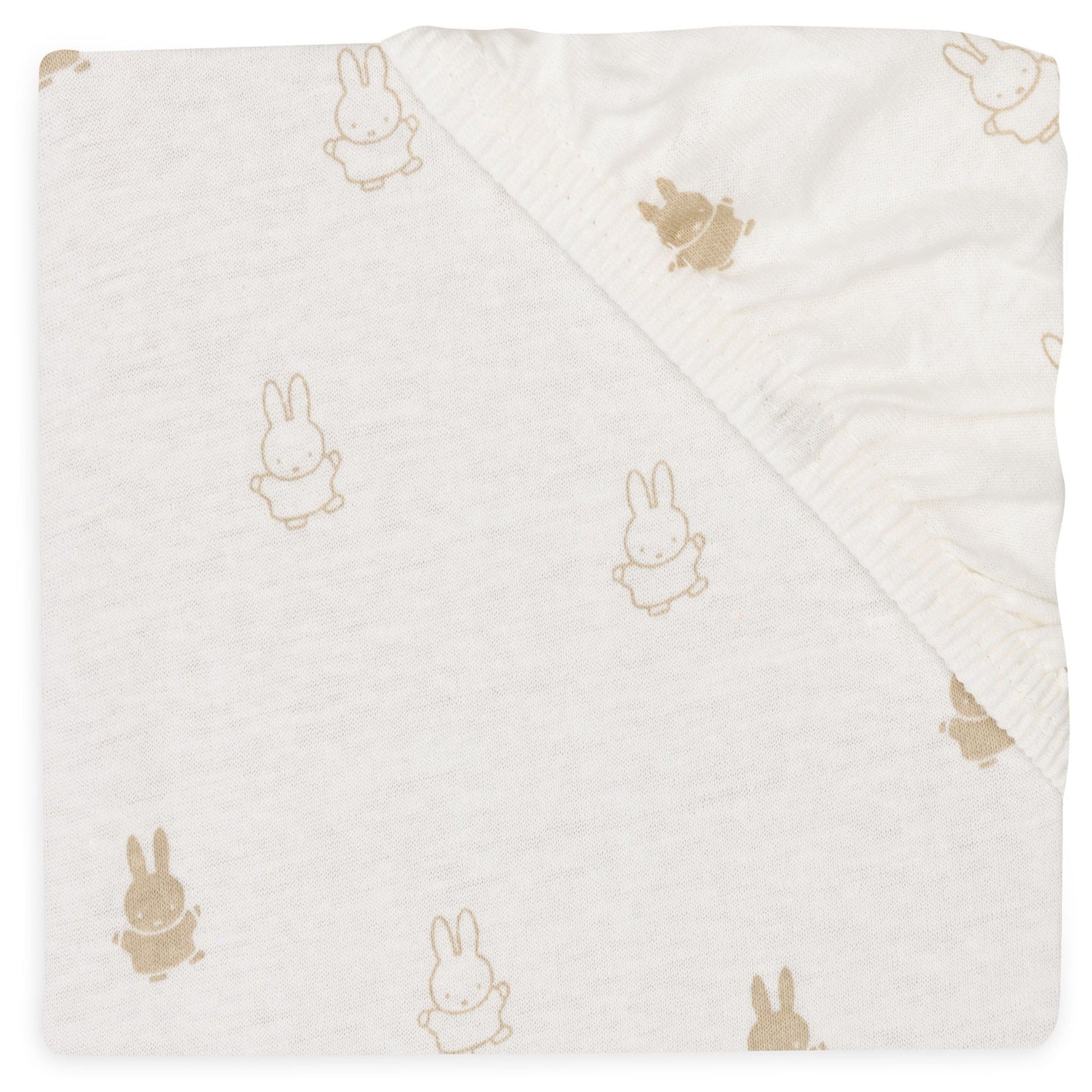 Jollein Hoeslaken Jersey 60x120cm Happy Miffy | Nougat Jollein Hoeslaken Jersey 60x120cm Happy Miffy | Nougat