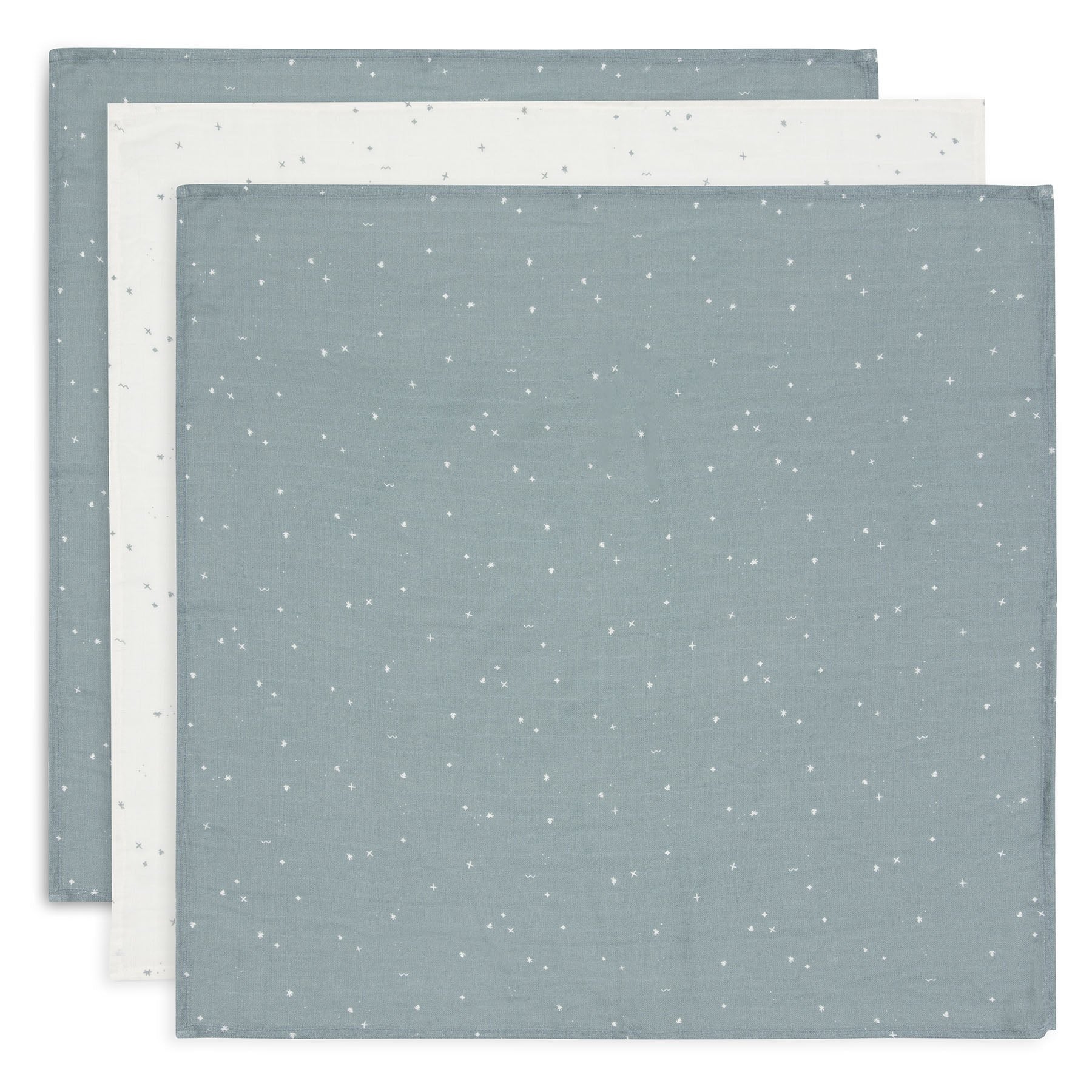 Jollein Hydrofiele Doek 70x70cm Twinkling Sea Green (3pack) Jollein Hydrofiele Doek 70x70cm Twinkling Sea Green (3pack)