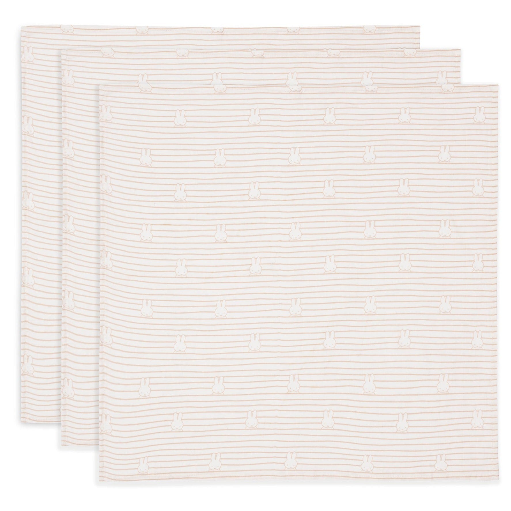 Jollein Hydrofiele Doek Small 70x70cm | Miffy Stripe Biscuit (3Pack) Jollein Hydrofiele Doek Small 70x70cm | Miffy Stripe Biscuit (3Pack)