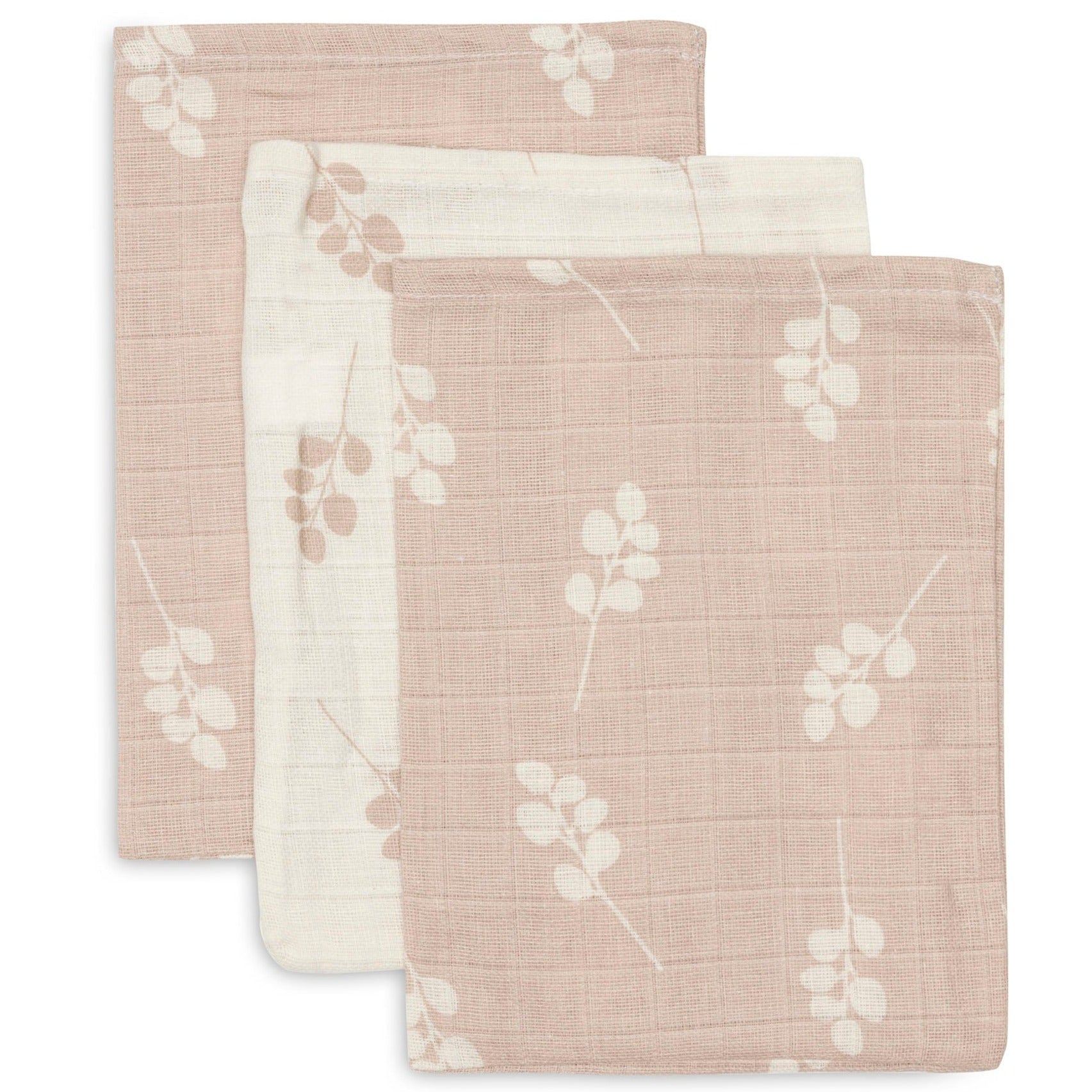 Jollein Set 3 Hydrofiele Washandjes | Twig Wild Rose Jollein Set 3 Hydrofiele Washandjes | Twig Wild Rose