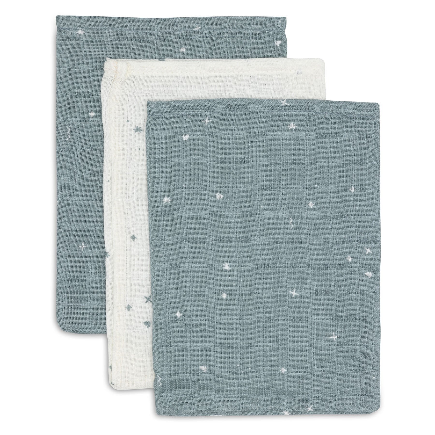 Jollein Washandje 15x20cm Twinkling Sea Green (3pack) Jollein Washandje 15x20cm Twinkling Sea Green (3pack)