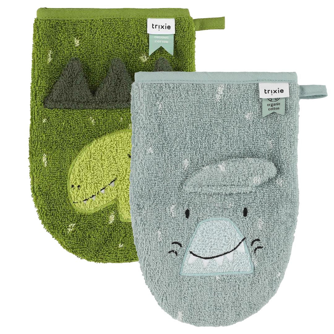 Trixie Washandjes 2-Pack | Mr. Shark Mr. Dino Trixie Washandjes 2-Pack | Mr. Shark Mr. Dino