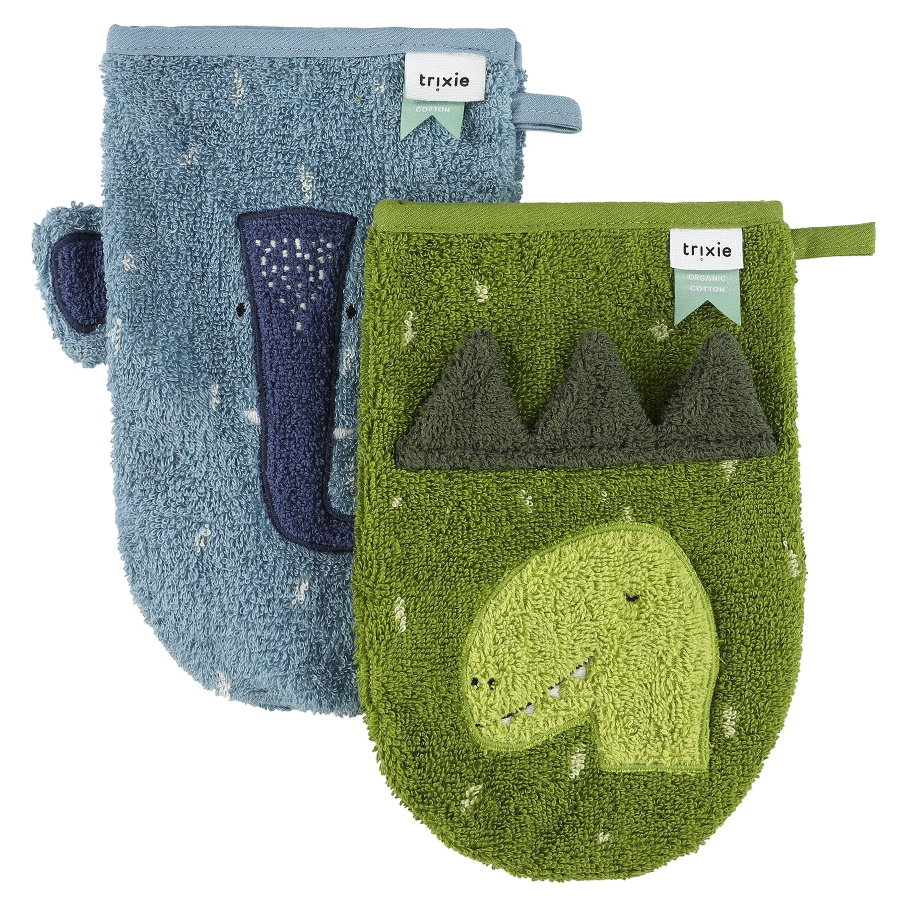 Trixie Washandje 2-Pack | Mr. Dino - Mrs. Elephant Mrs. Elephant Trixie Washandje 2-Pack | Mr. Dino - Mrs. Elephant Mrs. Elephant