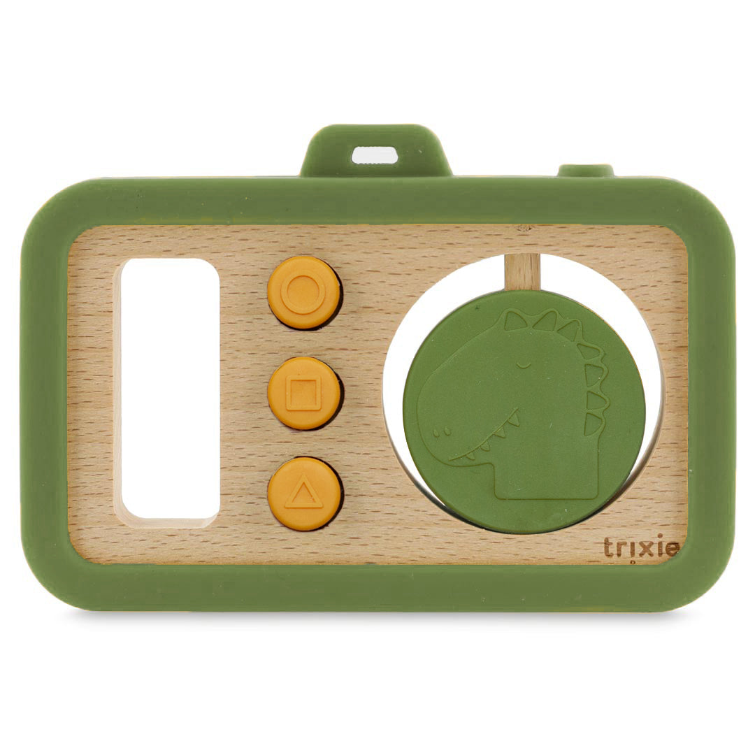 Trixie Houten Siliconen Babycamera | Mr. Dino Trixie Houten Siliconen Babycamera | Mr. Dino