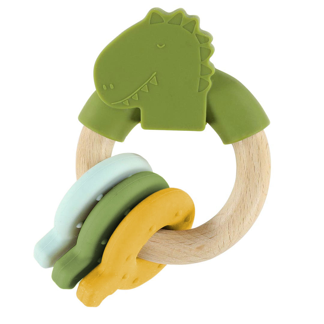Trixie Houten Siliconen Activiteitenring  | Mr. Dino Trixie Houten Siliconen Activiteitenring  | Mr. Dino