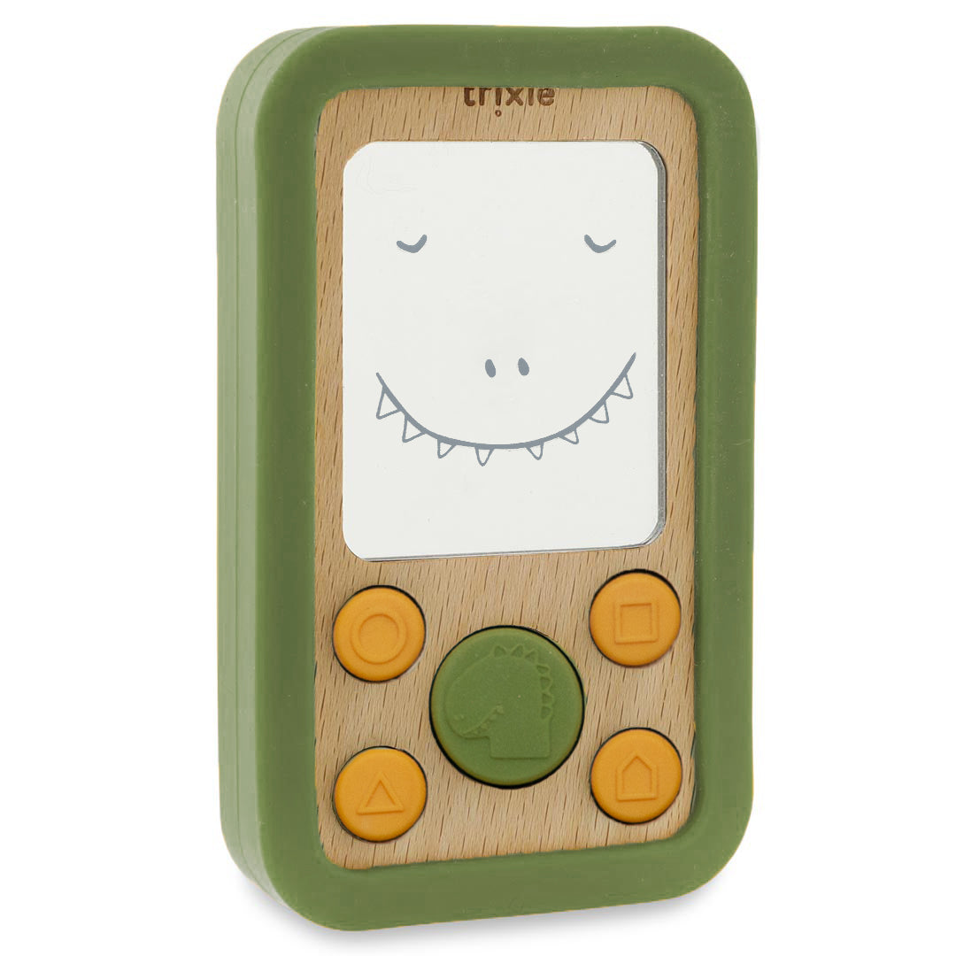 Trixie Houten Siliconen Babyfoon | Mr. Dino Trixie Houten Siliconen Babyfoon | Mr. Dino