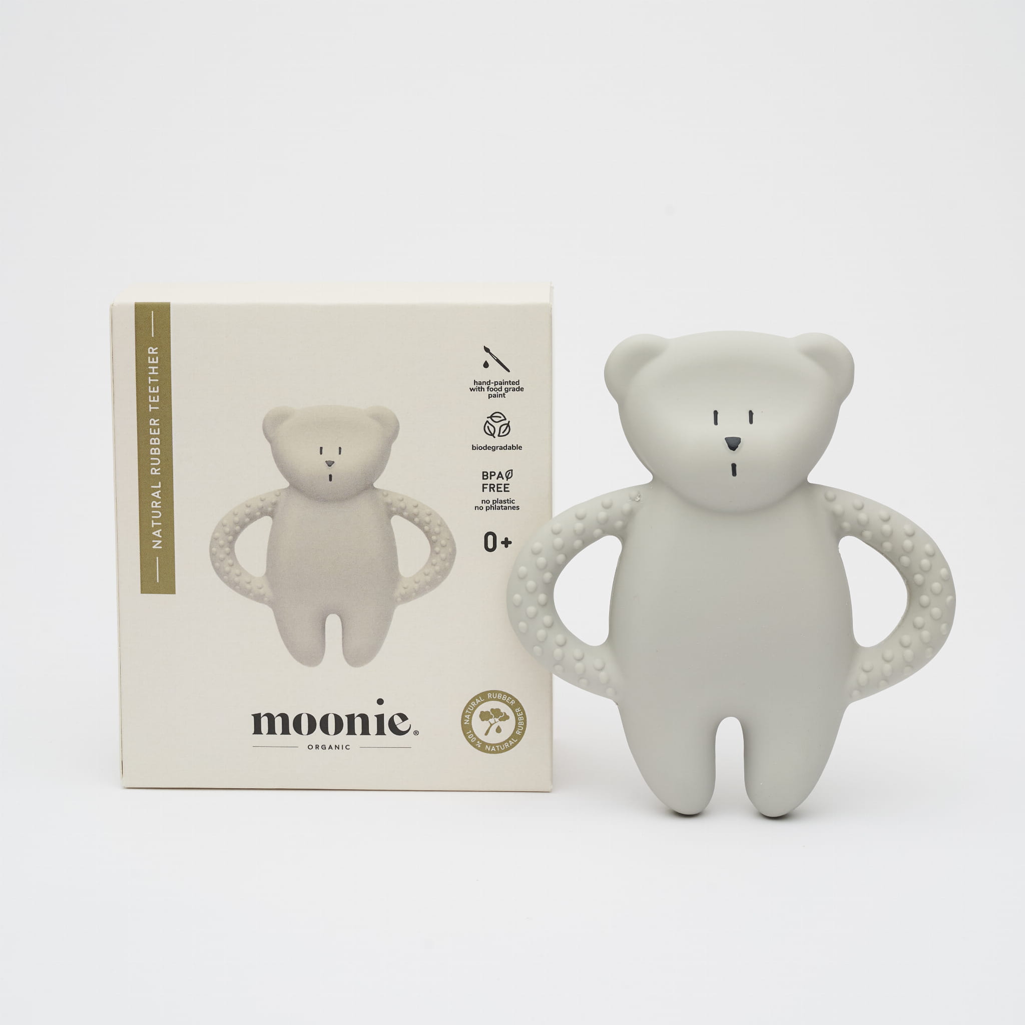 Moonie Bijtspeeltje Natuurlijk Rubber | Bear Grey Moonie Bijtspeeltje Natuurlijk Rubber | Bear Grey