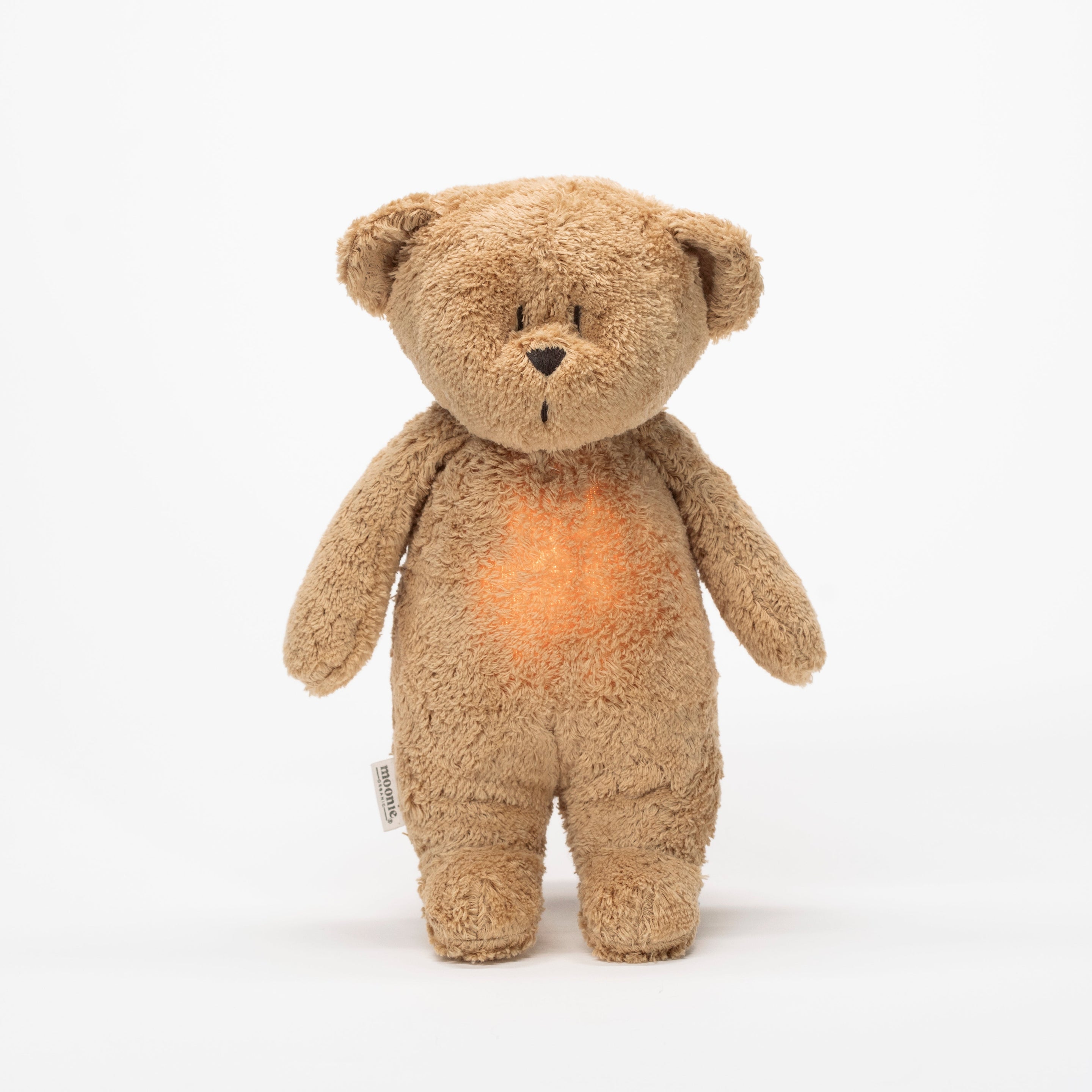 Moonie 2.0 upgrade - Knuffel Hartslag en Licht | Bear Cappuccino - Biologisch katoen Moonie 2.0 upgrade - Knuffel Hartslag en Licht | Bear Cappuccino - Biologisch katoen