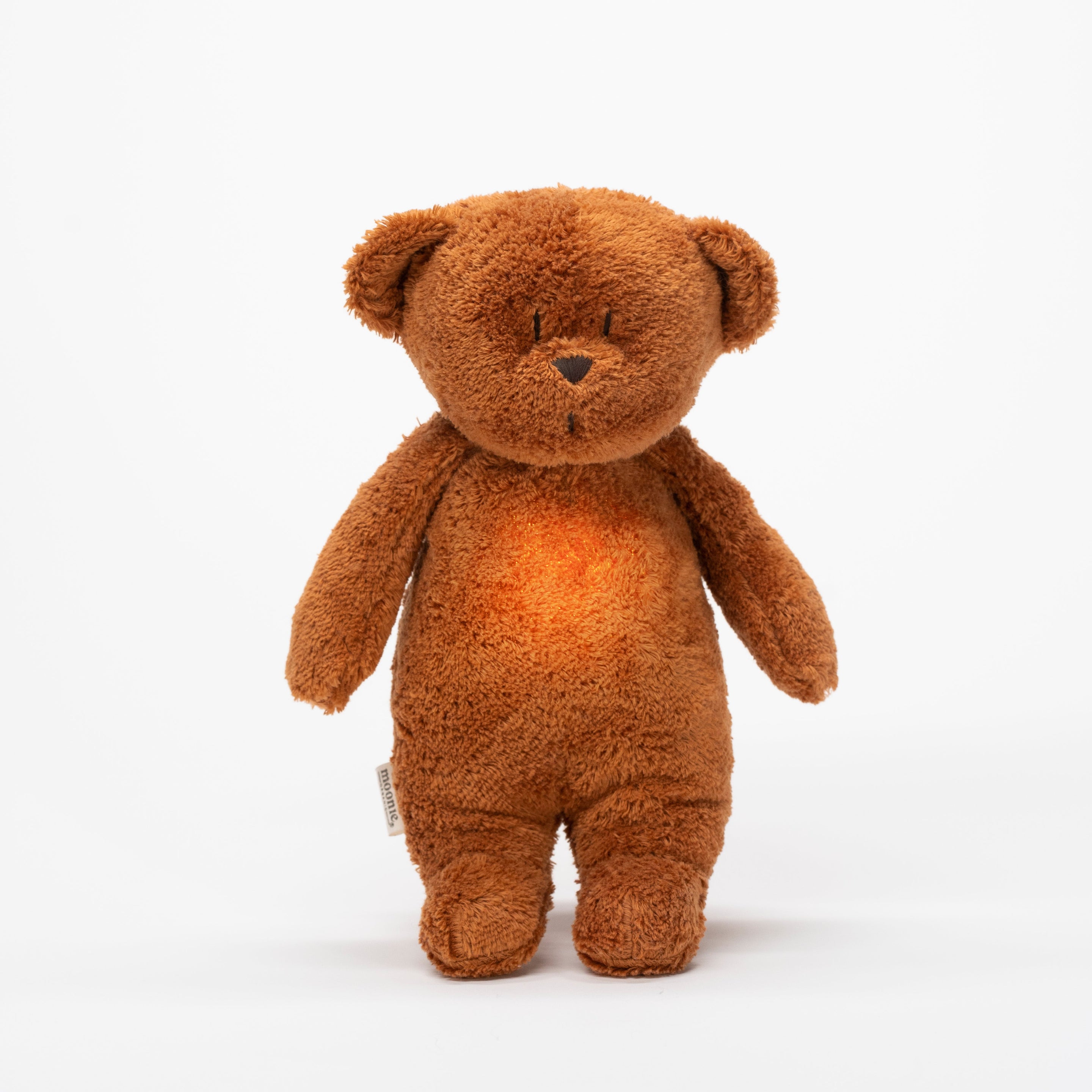 Moonie 2.0 upgrade - Knuffel Hartslag en Licht | Bear Caramel - Biologisch katoen Moonie 2.0 upgrade - Knuffel Hartslag en Licht | Bear Caramel - Biologisch katoen