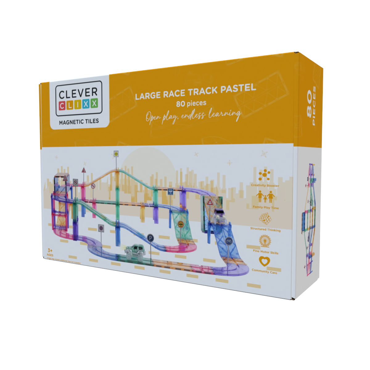 Cleverclixx Large Race Track Pastel | 80 Stuks Cleverclixx Large Race Track Pastel | 80 Stuks