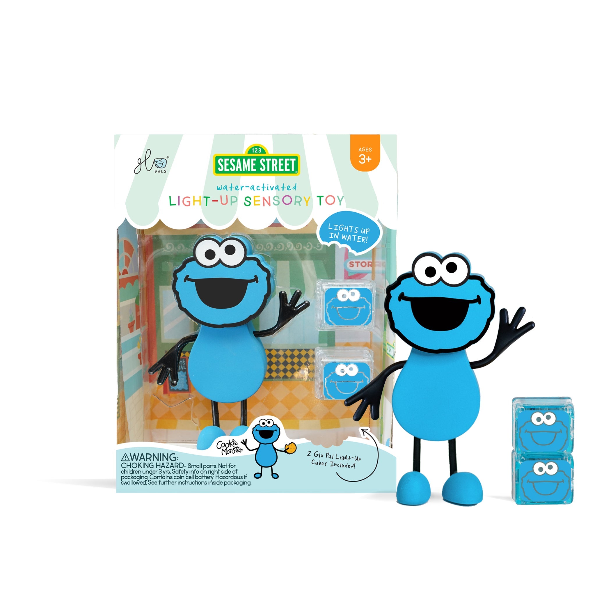 Glo Pals Light Up Sensory Toy Badspeeltje Blauw | Cookie Monster Glo Pals Light Up Sensory Toy Badspeeltje Blauw | Cookie Monster