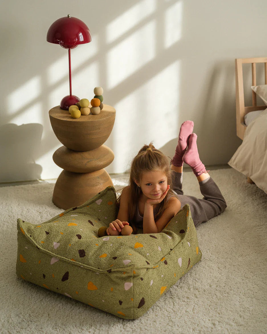 Wigiwama Pouffe Square Ottoman | Terrazzo Moss Wigiwama Pouffe Square Ottoman | Terrazzo Moss