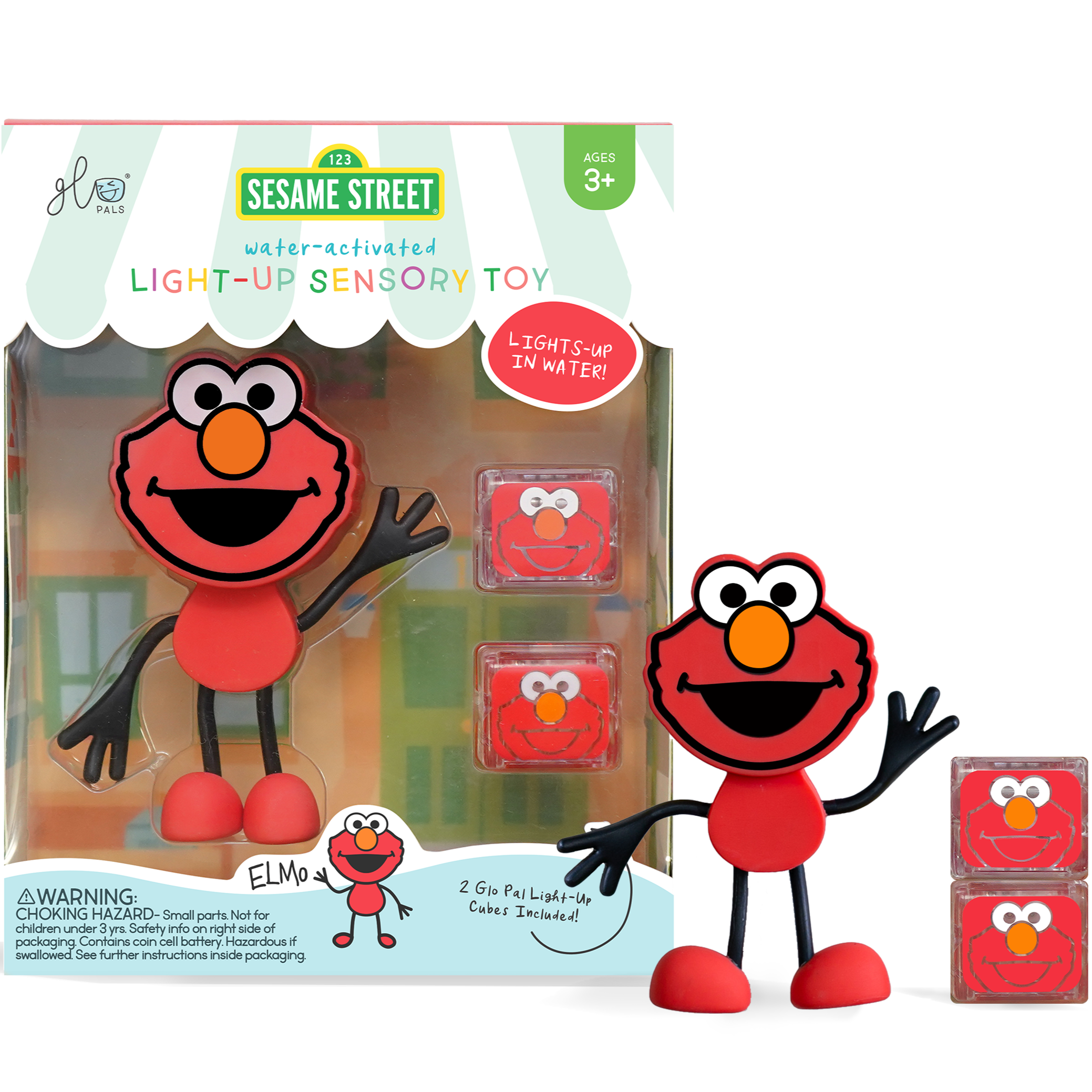 Glo Pals Light Up Sensory Toy Badspeeltje Oranje Rood | Elmo Glo Pals Light Up Sensory Toy Badspeeltje Oranje Rood | Elmo