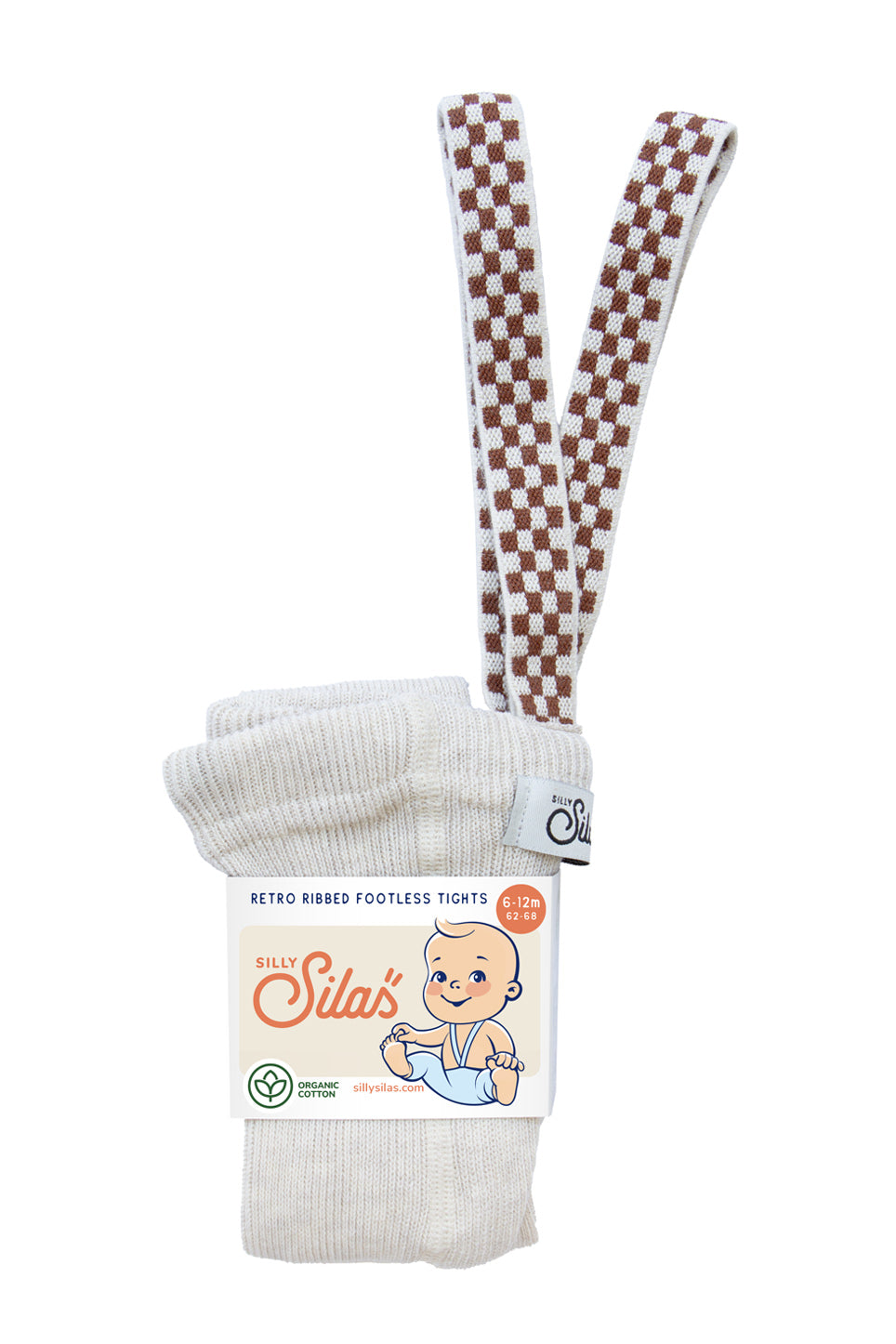 Silly Silas Zonder Voetjes Cotton Tights | Cream Blend Checked Silly Silas Zonder Voetjes Cotton Tights | Cream Blend Checked