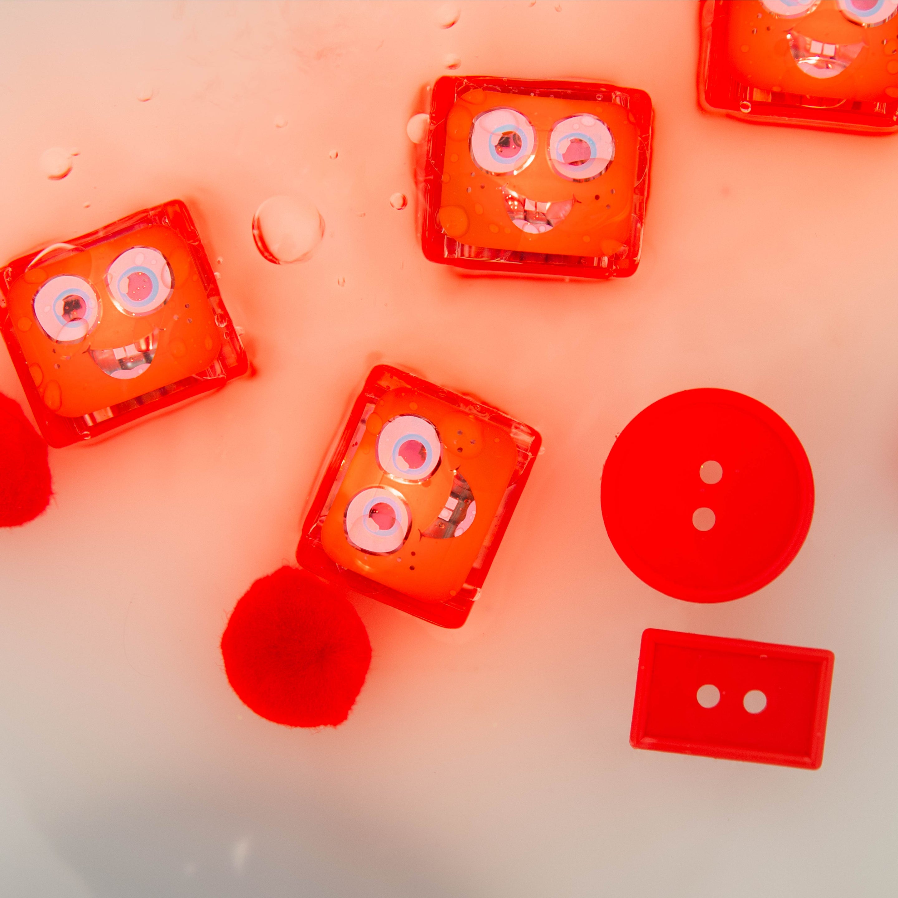 Glo Pals Light Up Cubes Badspeelgoed Oranje Rood | Elmo Glo Pals Light Up Cubes Badspeelgoed Oranje Rood | Elmo