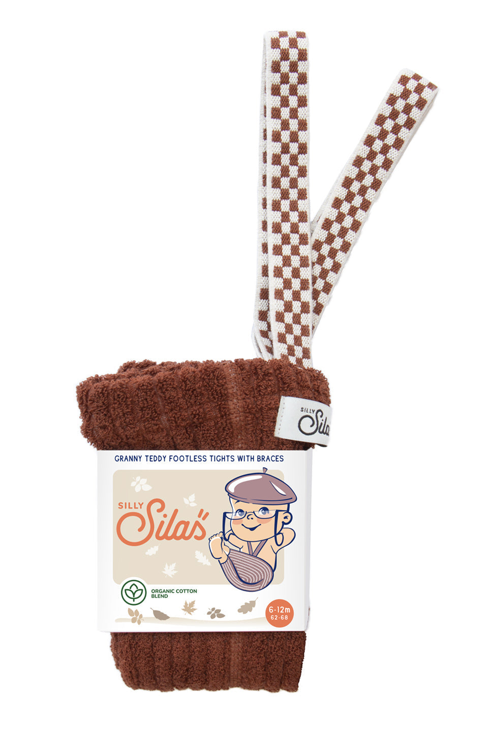 Silly Silas Granny Teddy Footless Tights | Cinnamon Checked Silly Silas Granny Teddy Footless Tights | Cinnamon Checked