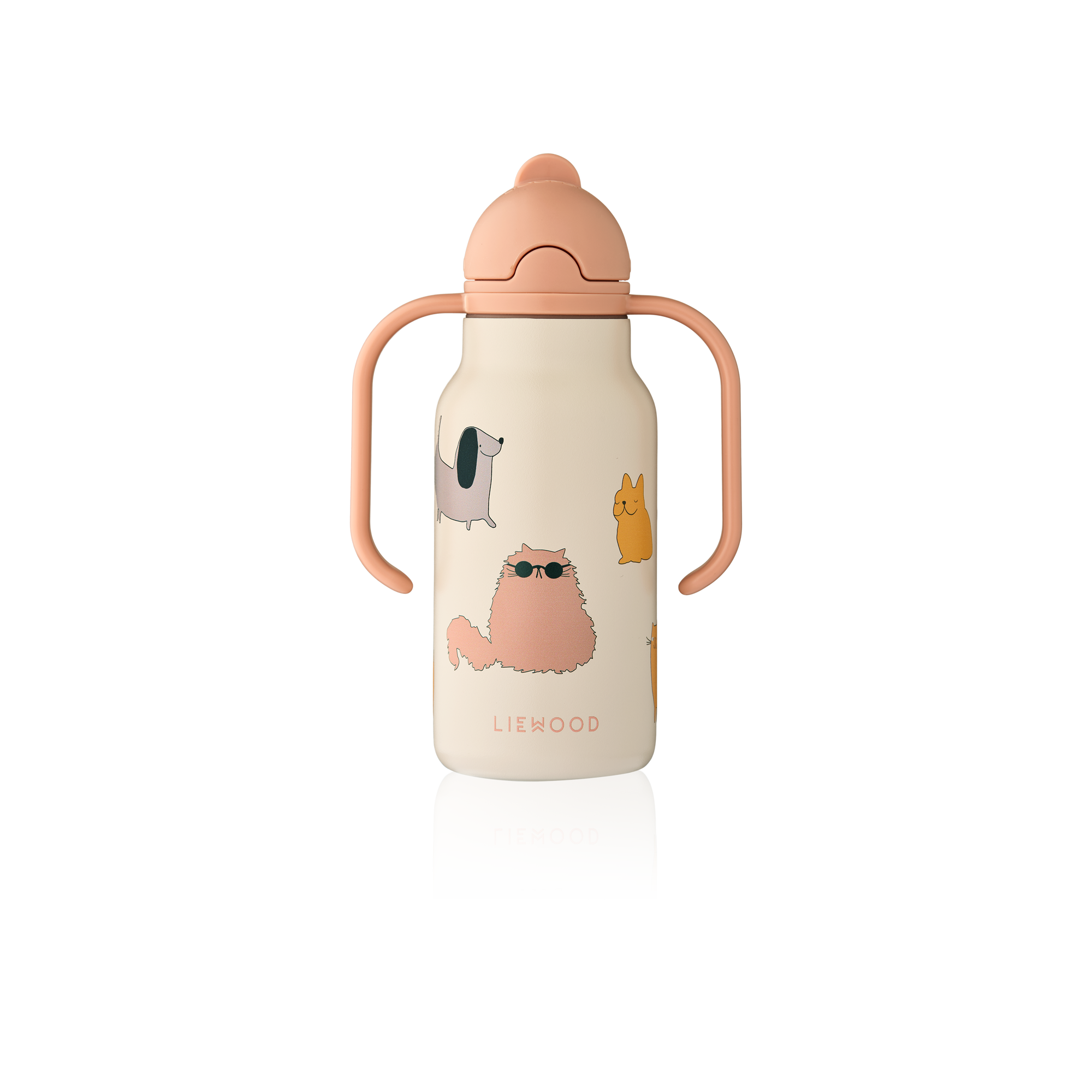 Liewood Kimmie Drinkfles 250ml | Cats And Dogs / Sandy Liewood Kimmie Drinkfles 250ml | Cats And Dogs / Sandy