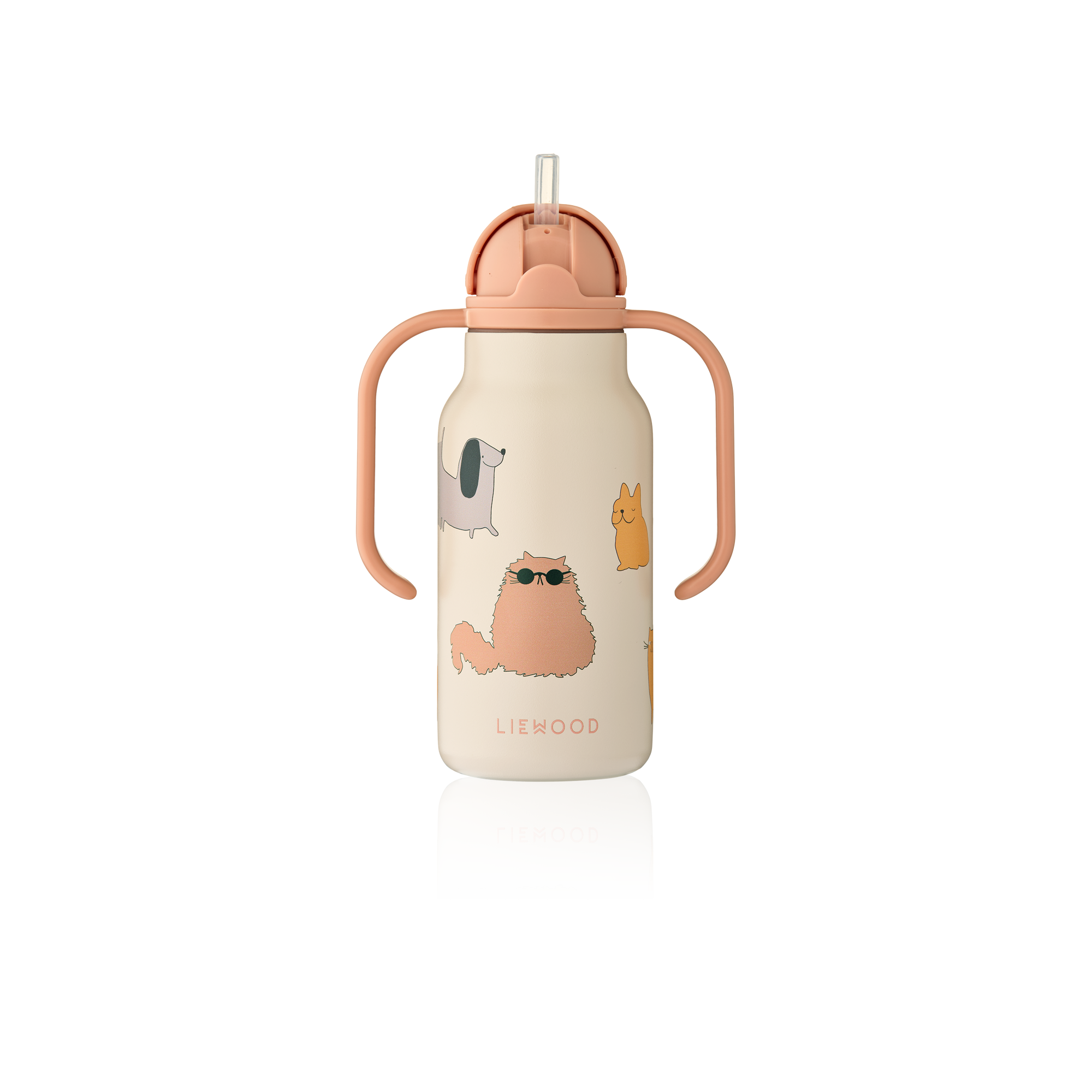 Liewood Kimmie Drinkfles 250ml | Cats And Dogs / Sandy Liewood Kimmie Drinkfles 250ml | Cats And Dogs / Sandy