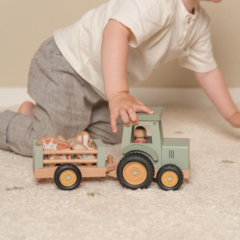 Little Dutch Houten Tractor Met Trailer | Little Farm Little Dutch Houten Tractor Met Trailer | Little Farm