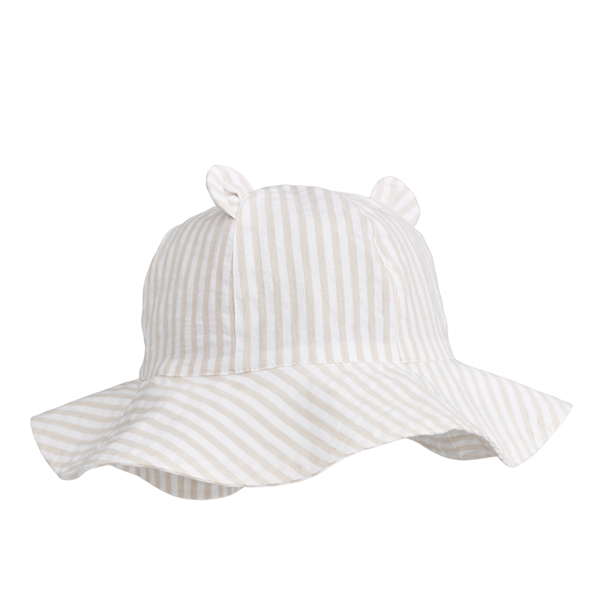 * Liewood Amelia Seersucker UV Zonnehoedje Met Oortjes | Y/D Stripes Crisp White / Sandy * Liewood Amelia Seersucker UV Zonnehoedje Met Oortjes | Y/D Stripes Crisp White / Sandy