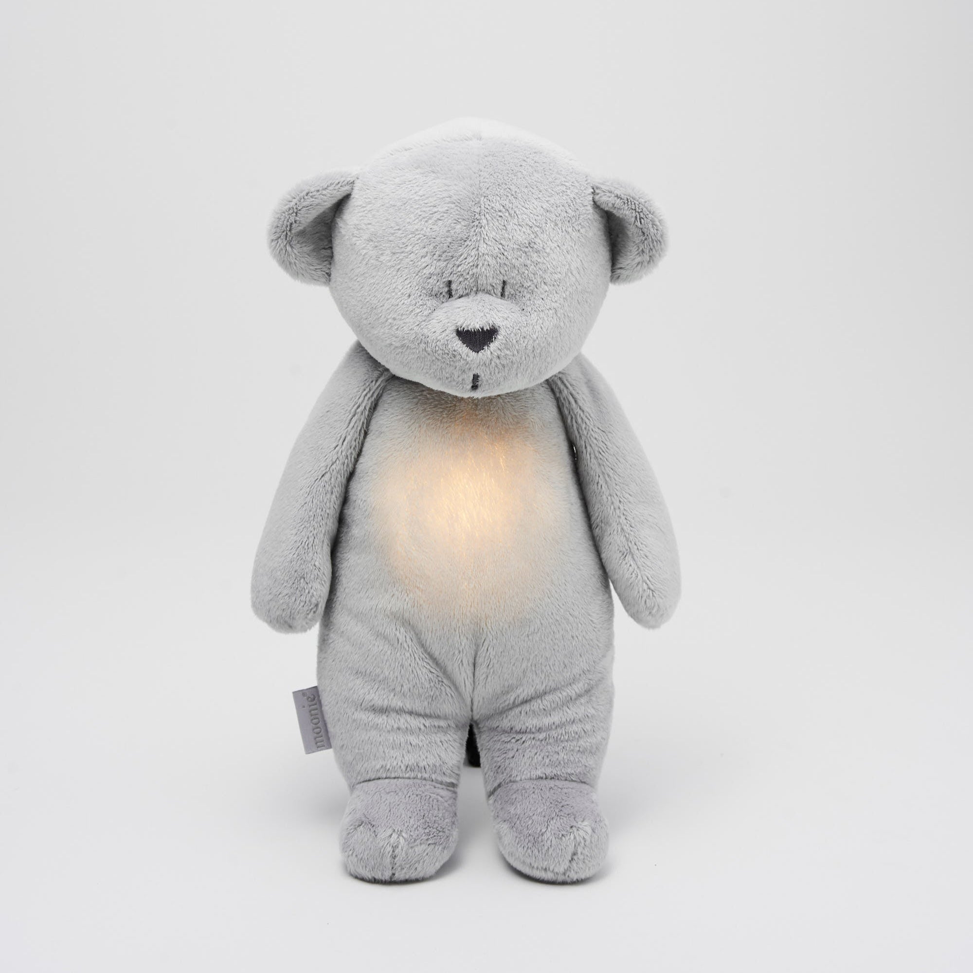 Moonie 2.0 upgrade - Knuffel Hartslag en Licht | Humming Bear Silver - Polyester Moonie 2.0 upgrade - Knuffel Hartslag en Licht | Humming Bear Silver - Polyester