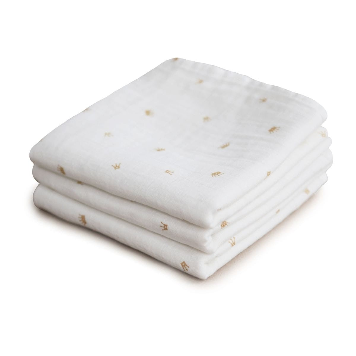 Mushie Hydrofiele Doeken 3-pack 60x60cm | Kroontjes Mushie Hydrofiele Doeken 3-pack 60x60cm | Kroontjes