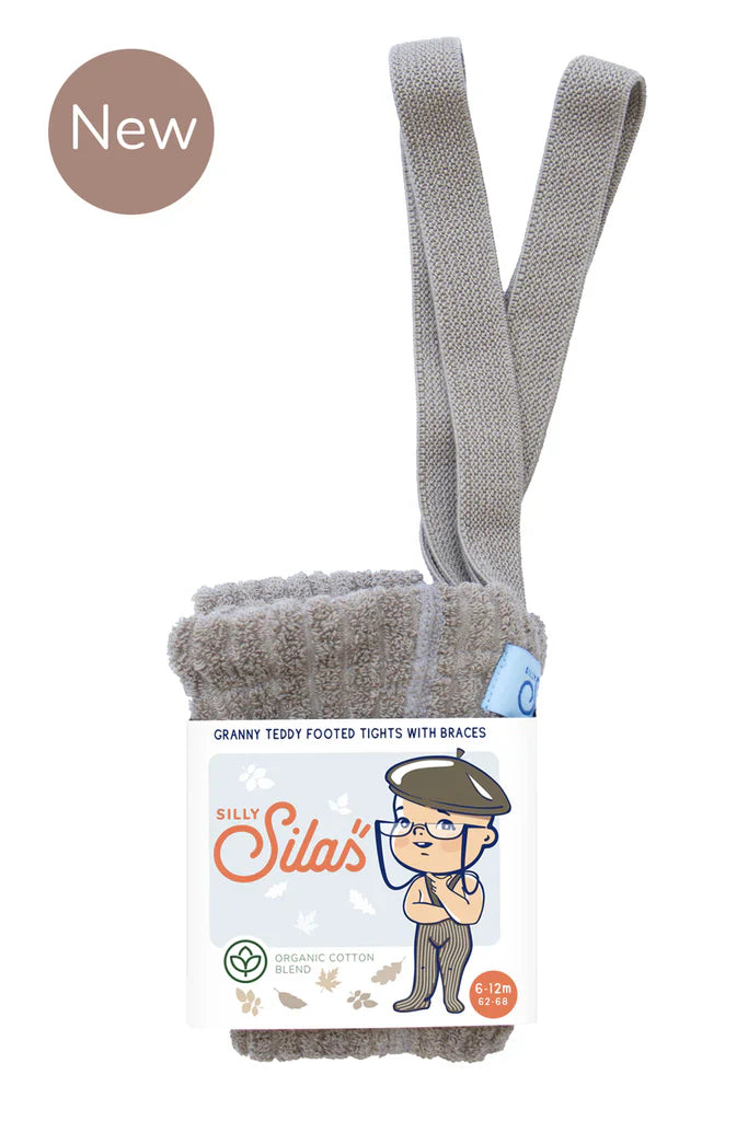 Silly Silas Granny Teddy Tights | Oyster Grey Silly Silas Granny Teddy Tights | Oyster Grey