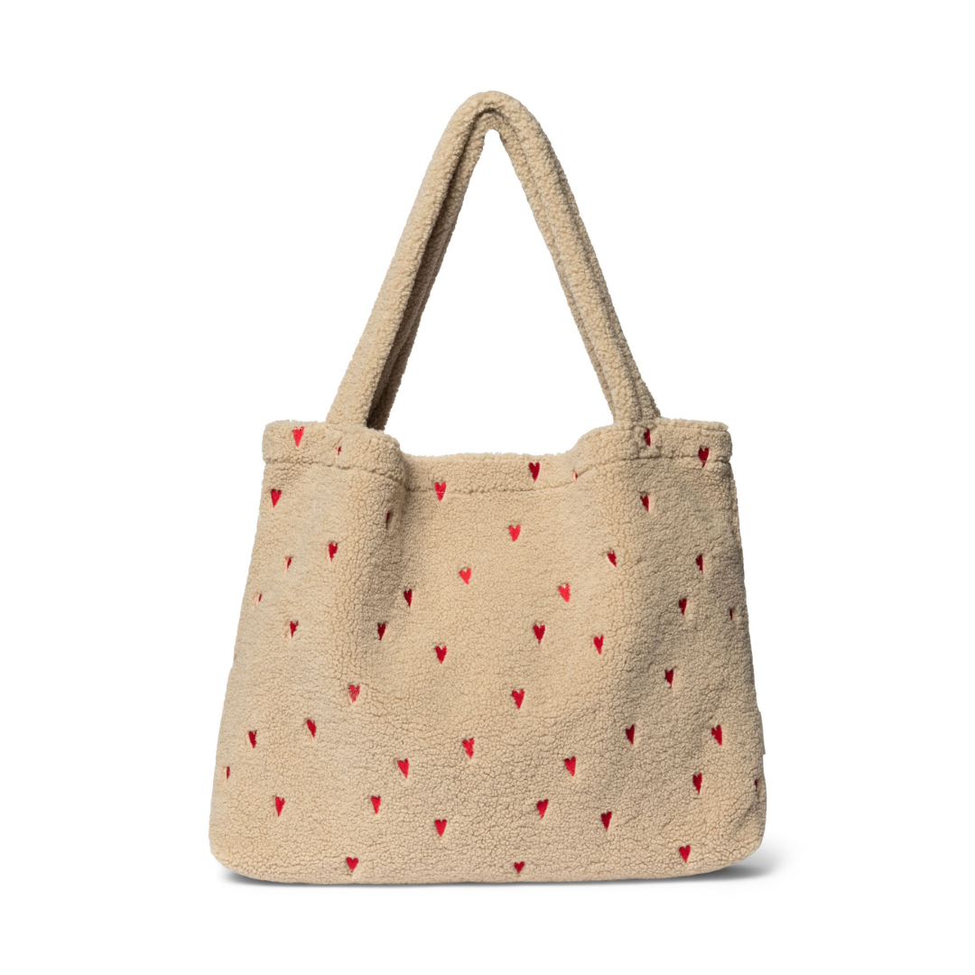 Studio Noos Ecru Teddy Hearts Mom Bag Studio Noos Ecru Teddy Hearts Mom Bag
