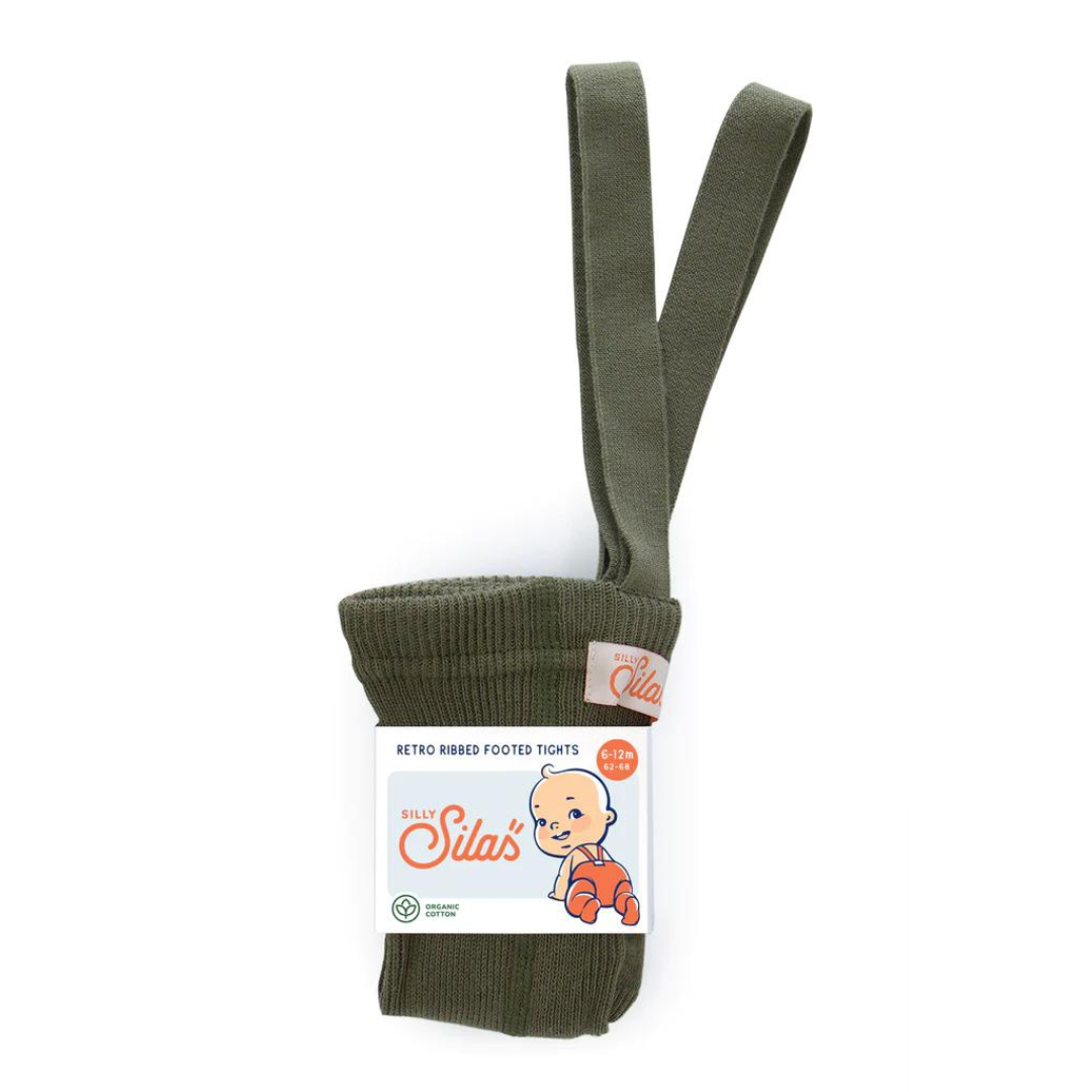 Silly Silas Broekkousen Footed Met Voetjes | Olive Silly Silas Broekkousen Footed Met Voetjes | Olive