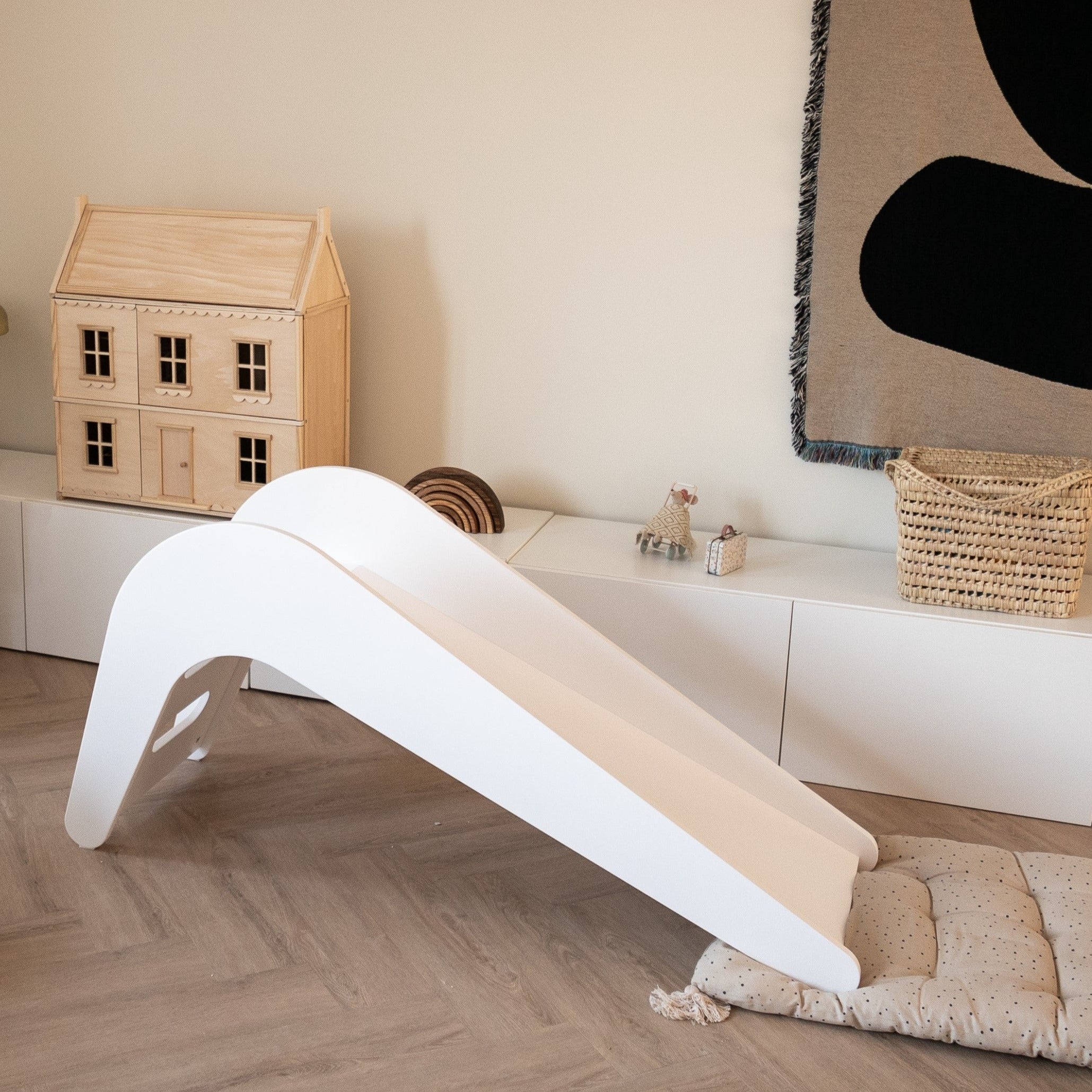 Jupiduu Glijbaan wit hout 145x43x68cm - White Elephant Jupiduu Glijbaan wit hout 145x43x68cm - White Elephant