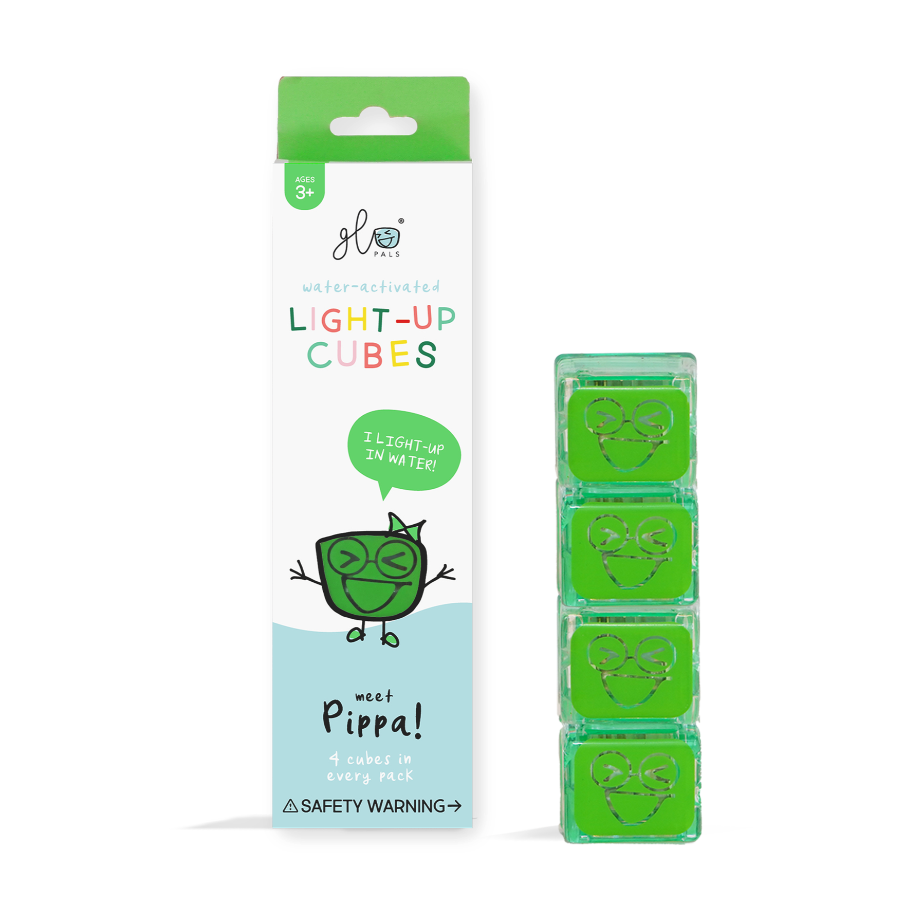 Glo Pals Light Up Cubes Badspeelgoed Groen | Pippa Glo Pals Light Up Cubes Badspeelgoed Groen | Pippa