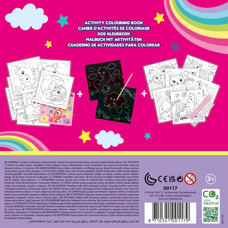 SES Creative Doe Kleurboek Glitter 3 In 1