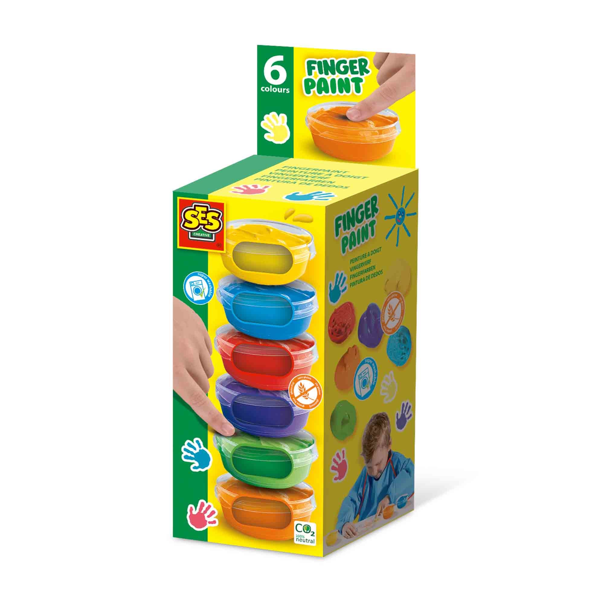 SES Creative Vingerverf 6 Kleuren X 45Ml SES Creative Vingerverf 6 Kleuren X 45Ml