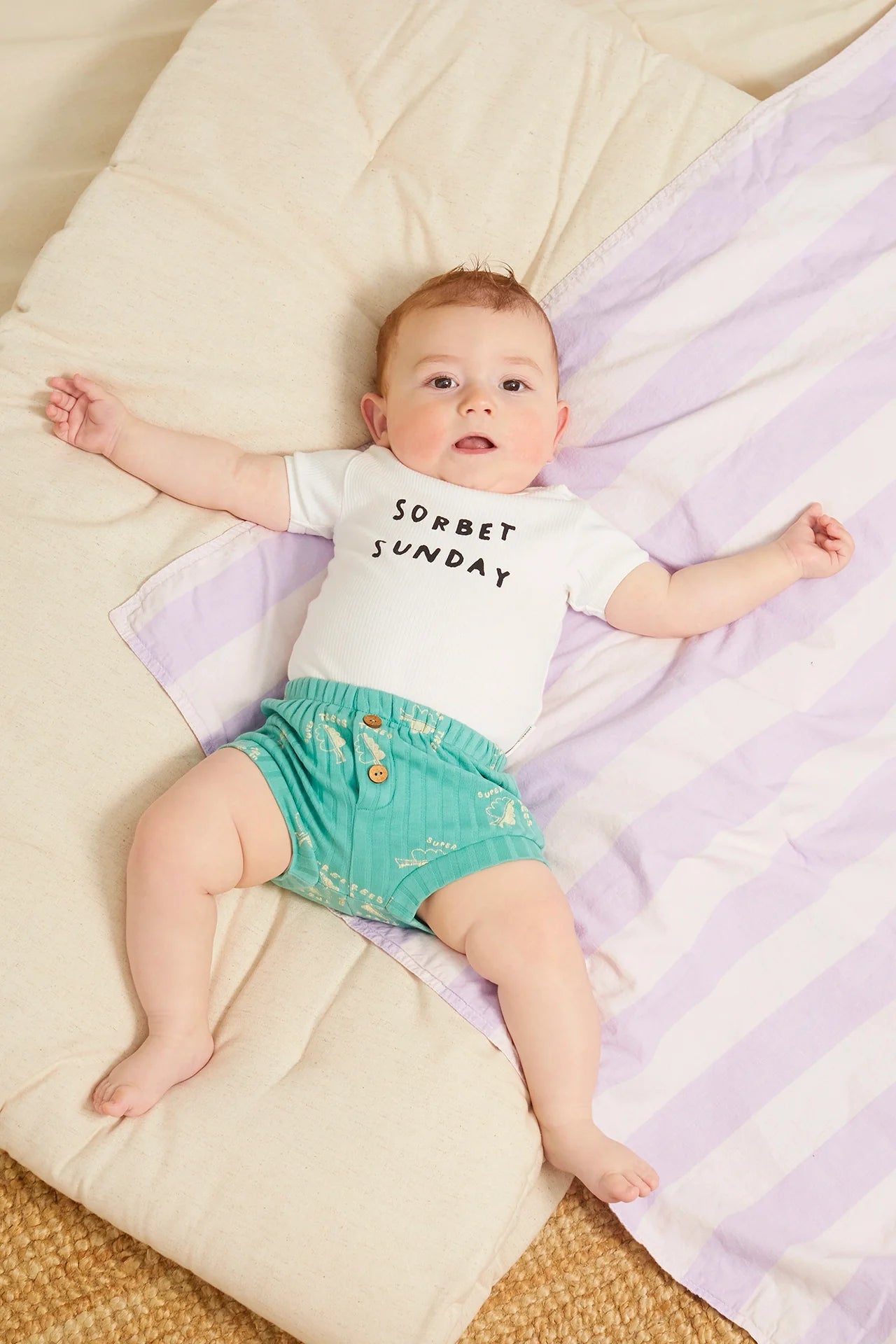 Sproet & Sprout Rib Romper Sorbet Sunday | Off-White Sproet & Sprout Rib Romper Sorbet Sunday | Off-White