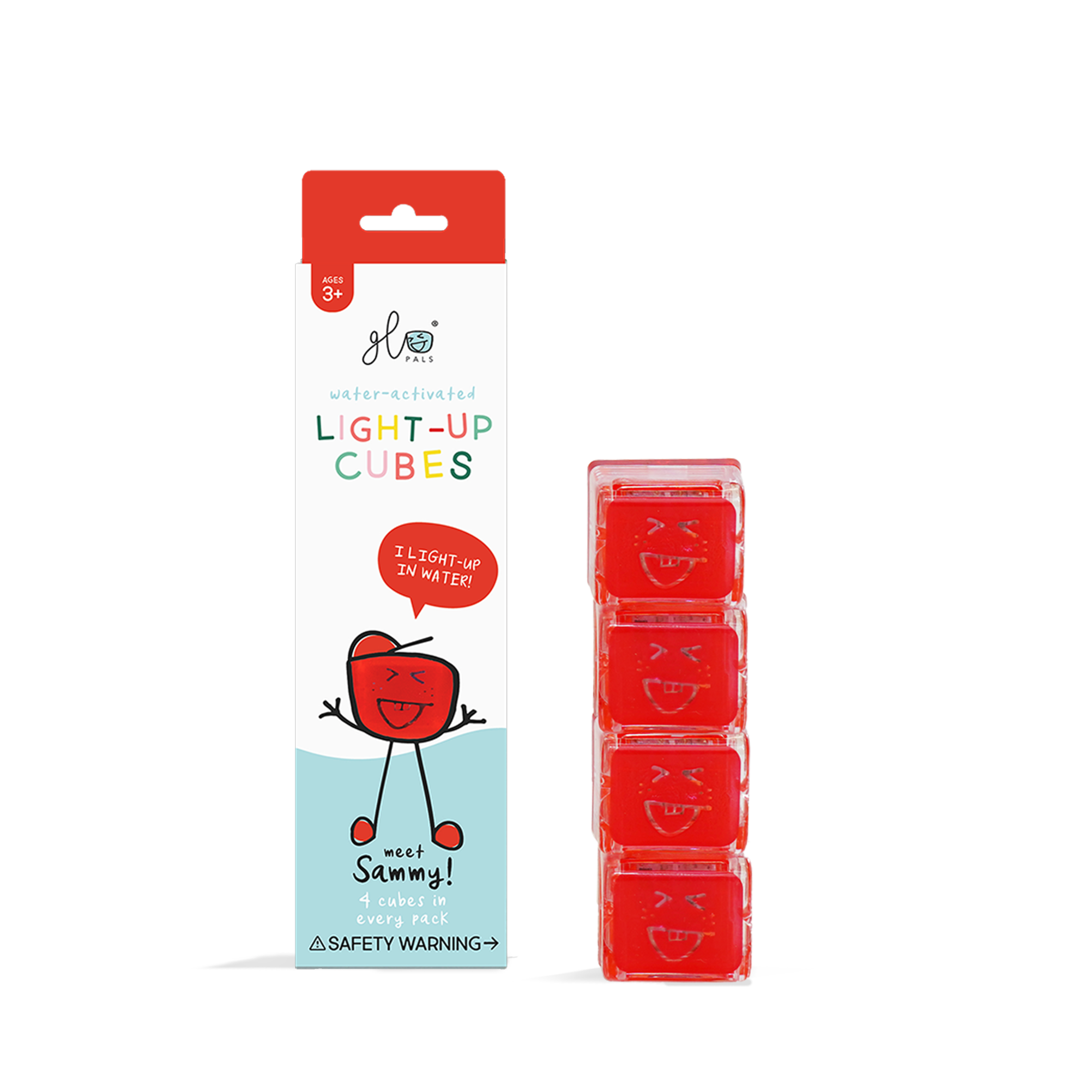 Glo Pals Light Up Cubes Badspeelgoed Rood | Sammy Glo Pals Light Up Cubes Badspeelgoed Rood | Sammy