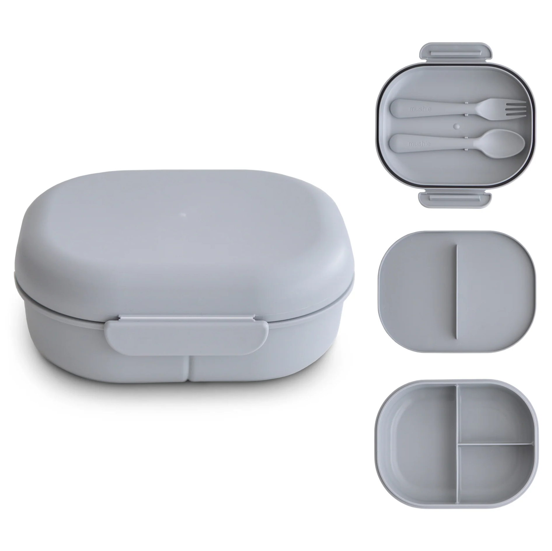 Mushie Lunchbox Met Vakjes & Bestek | Cloud Mushie Lunchbox Met Vakjes & Bestek | Cloud