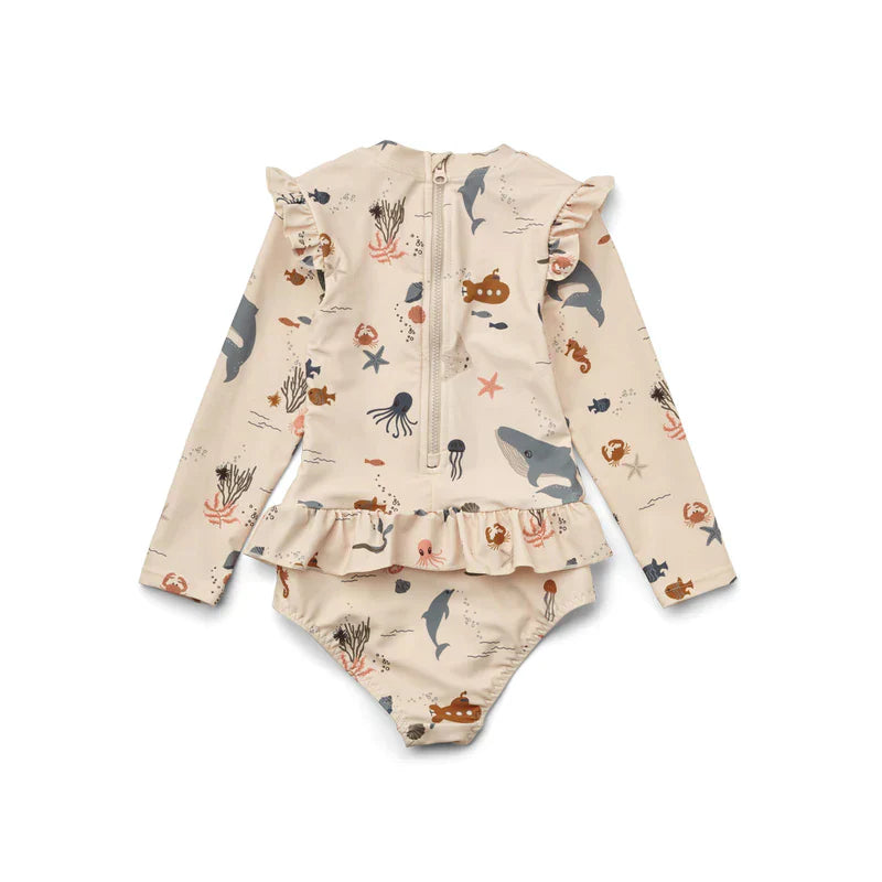 Liewood Sille Swim Jumpsuit 2-3Y | Sea Creature / Sandy Mix Liewood Sille Swim Jumpsuit 2-3Y | Sea Creature / Sandy Mix