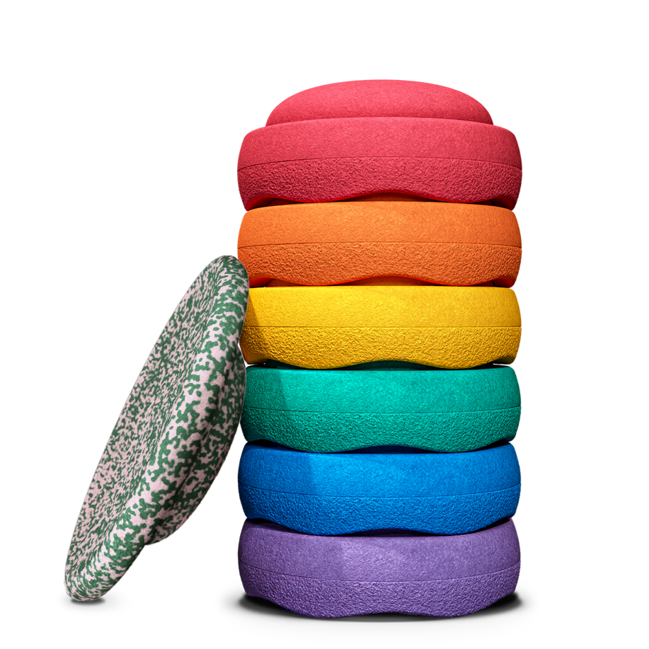 Stapelstein® Blush Special Rainbow Set 6 + GRATIS Balance Board | Classic Stapelstein® Blush Special Rainbow Set 6 + GRATIS Balance Board | Classic