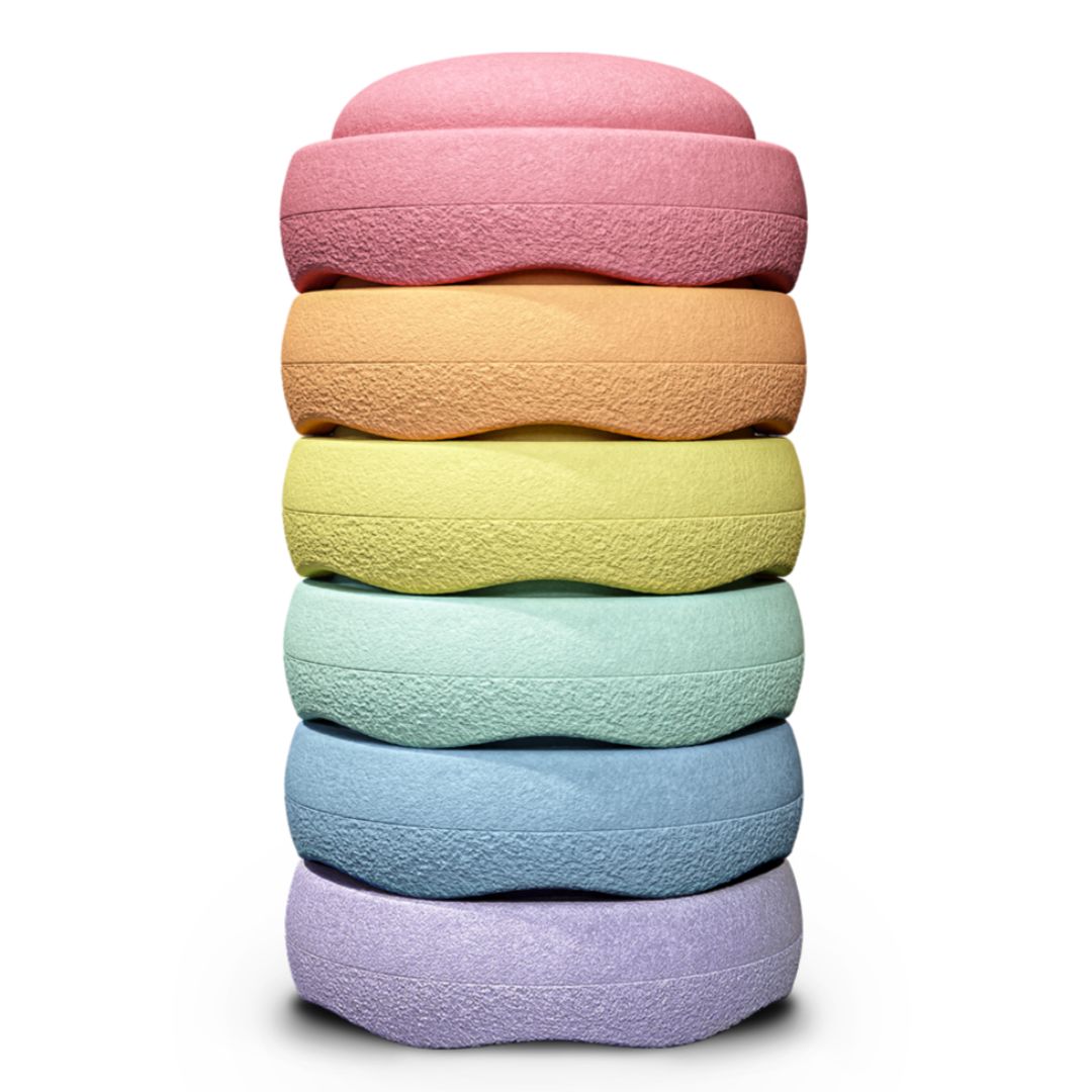 * Stapelstein Rainbow Pastel | Set van 6 * Stapelstein Rainbow Pastel | Set van 6