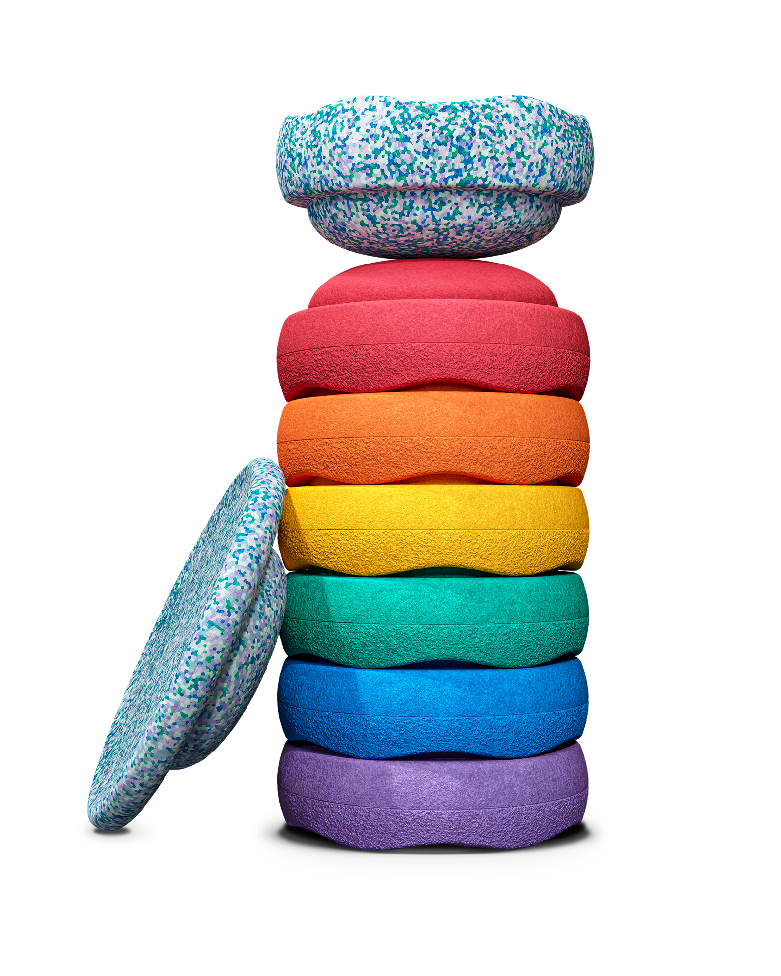 * Stapelstein Winter Special Rainbow Set 7 + Balance Board | Classic * Stapelstein Winter Special Rainbow Set 7 + Balance Board | Classic