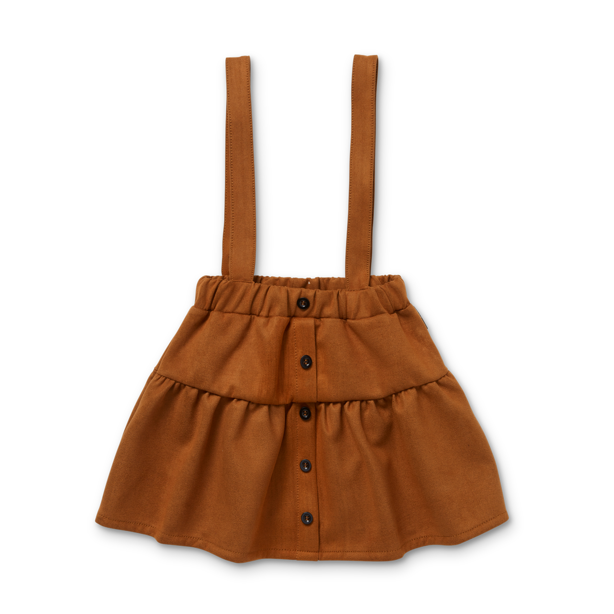 * Sproet & Sprout Suede Salopette Skirt | Chestnut * Sproet & Sprout Suede Salopette Skirt | Chestnut