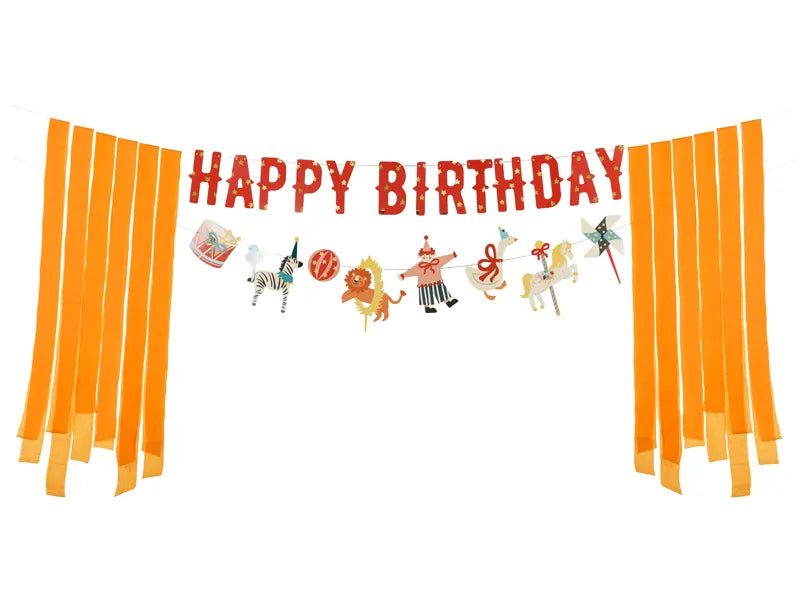 Party Deco Banner Happy Birthday | Circus Party Deco Banner Happy Birthday | Circus