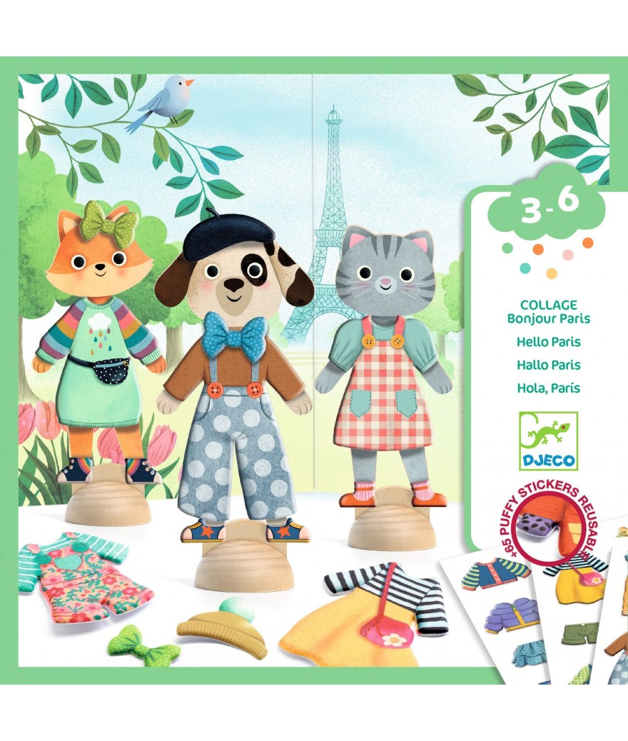 Djeco Collage Set Herbruikbare Stickers | Bonjour Paris Djeco Collage Set Herbruikbare Stickers | Bonjour Paris